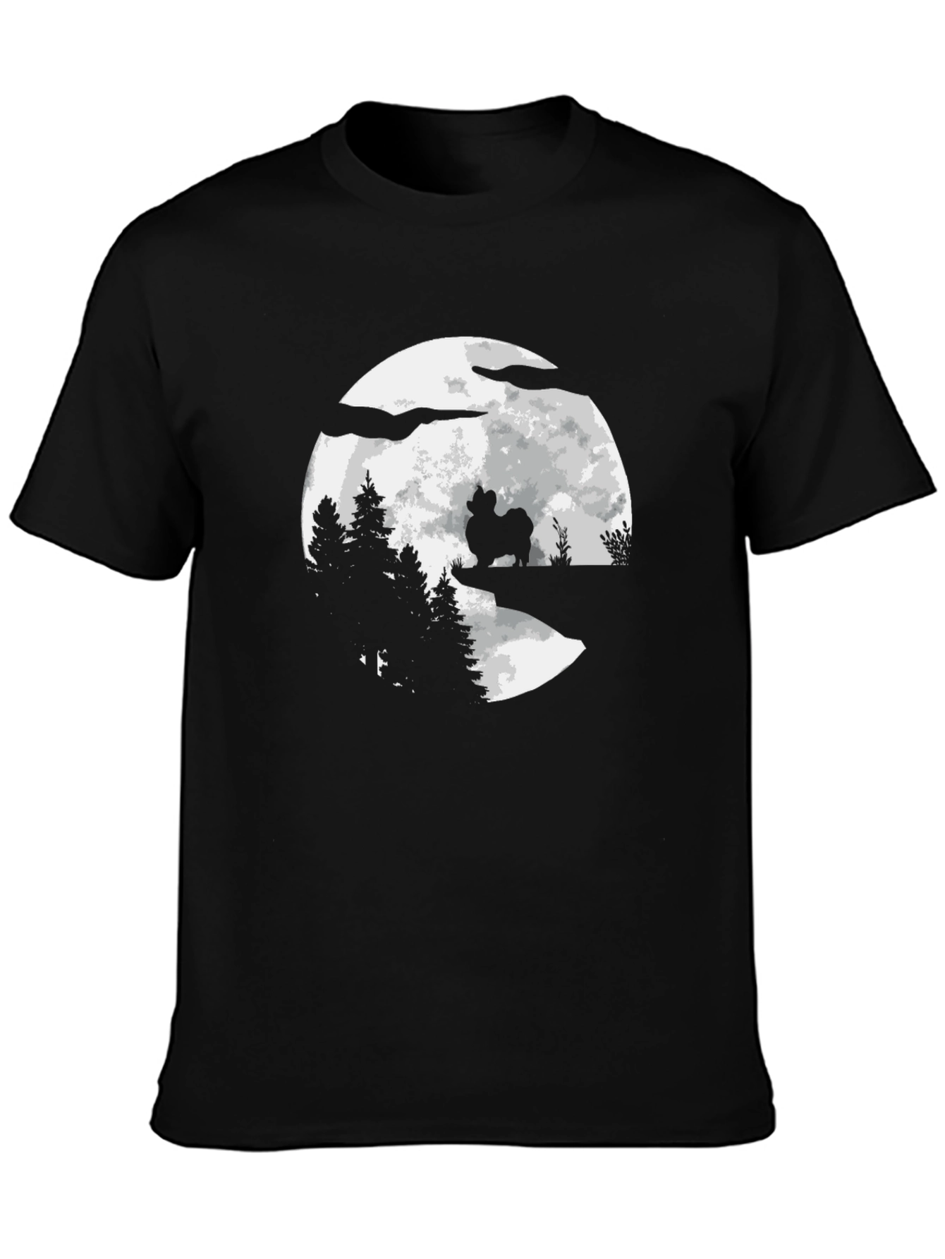 Dog Silhouette Moon Graphic Tee
