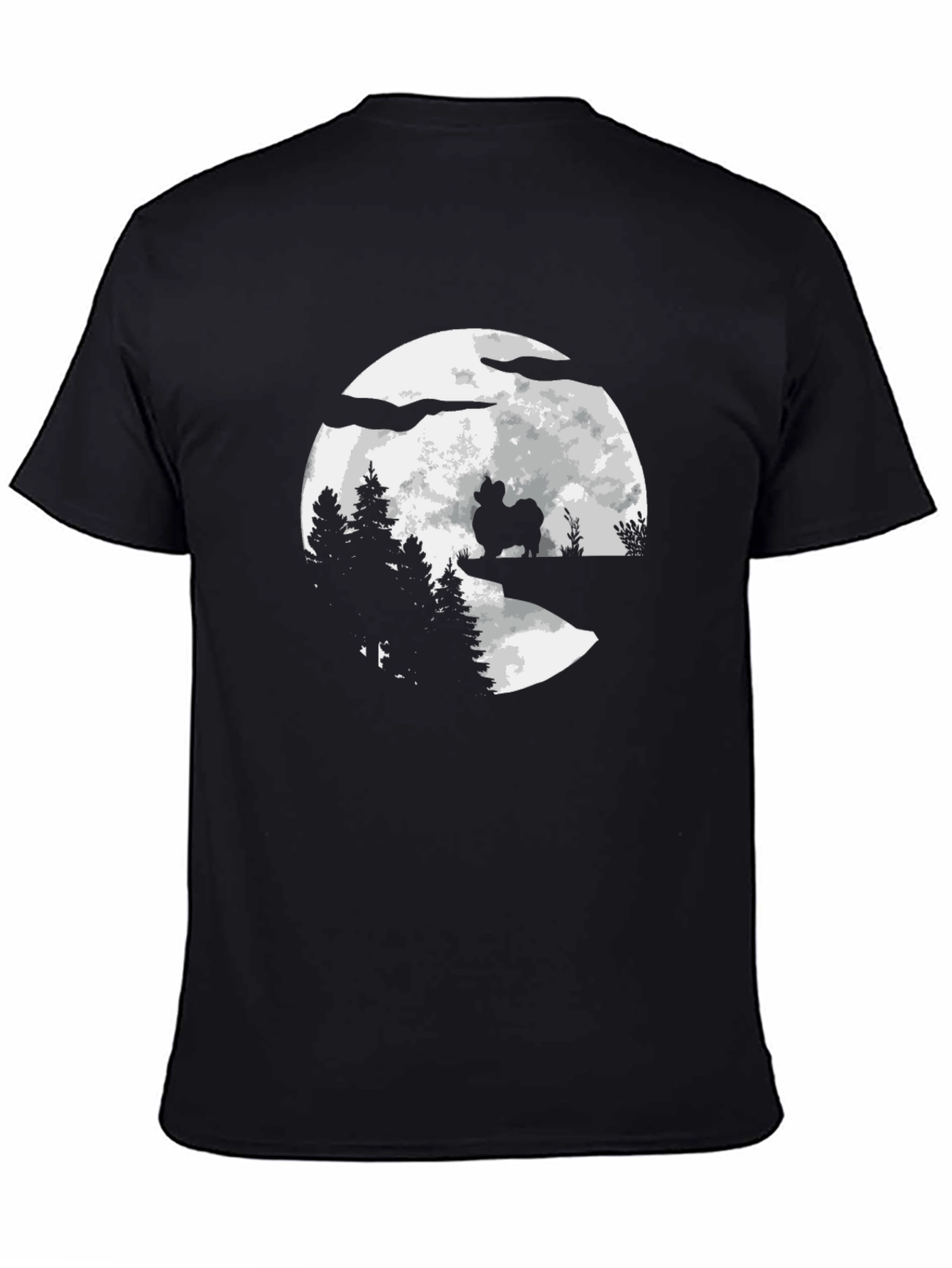 Dog Silhouette Moon Graphic Tee
