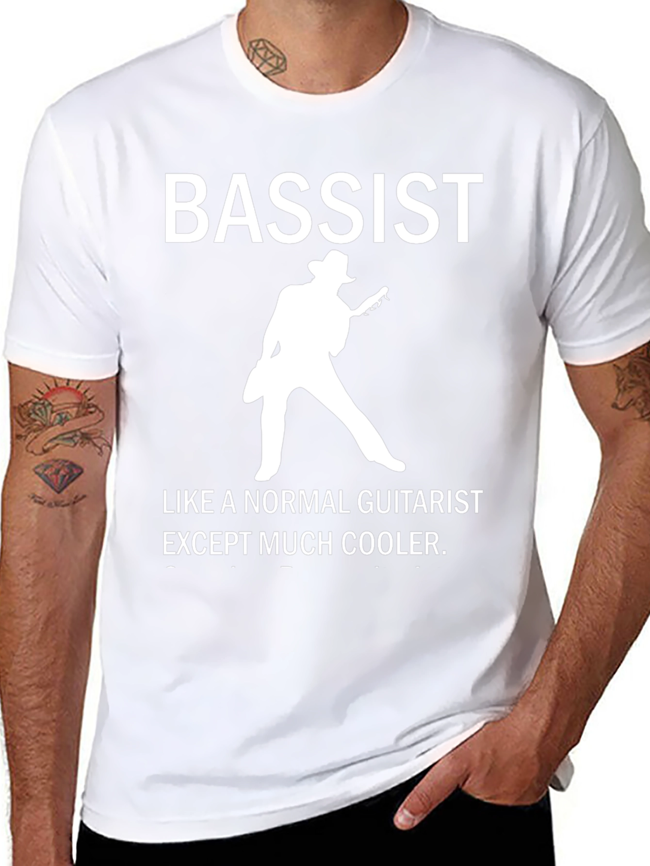 Cool Bassist Graphic T-Shirt - Musician Humor Tee