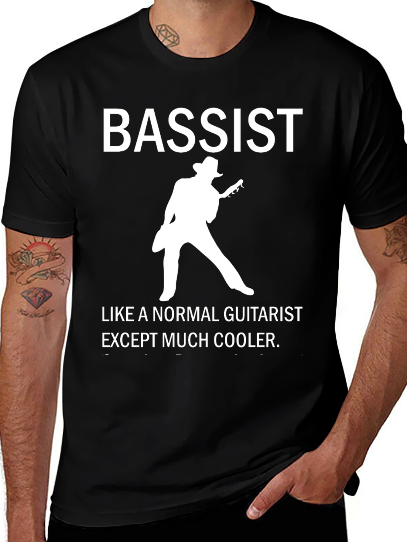 Cool Bassist Graphic T-Shirt - Musician Humor Tee