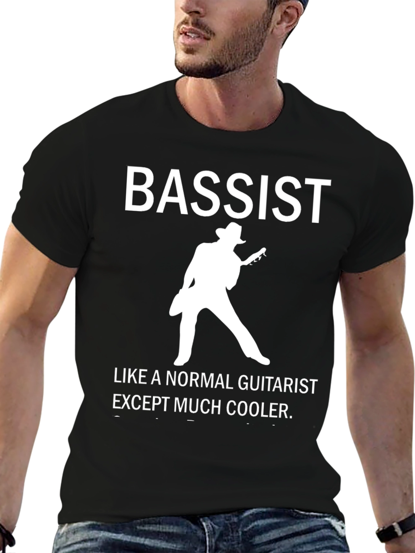 Cool Bassist Graphic T-Shirt - Musician Humor Tee