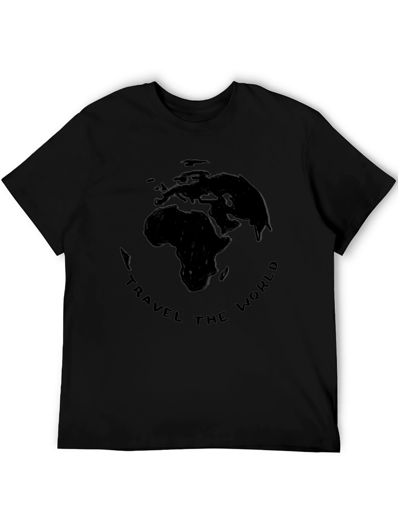 Travel the World Black Graphic T-Shirt
