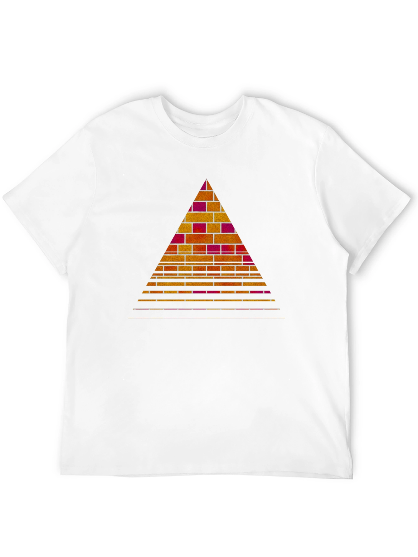 Brick Pyramid Graphic Tee - Modern Geometric Design