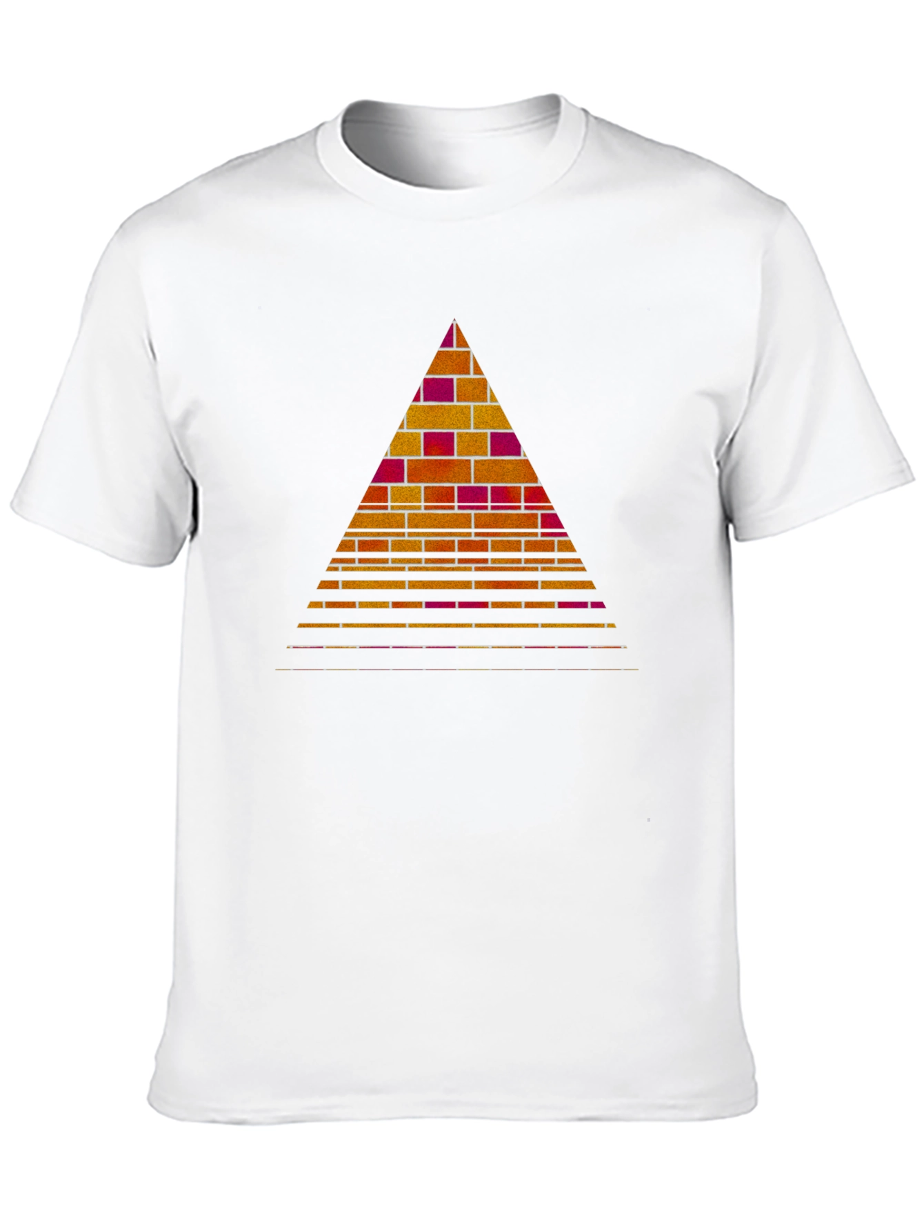 Brick Pyramid Graphic Tee - Modern Geometric Design