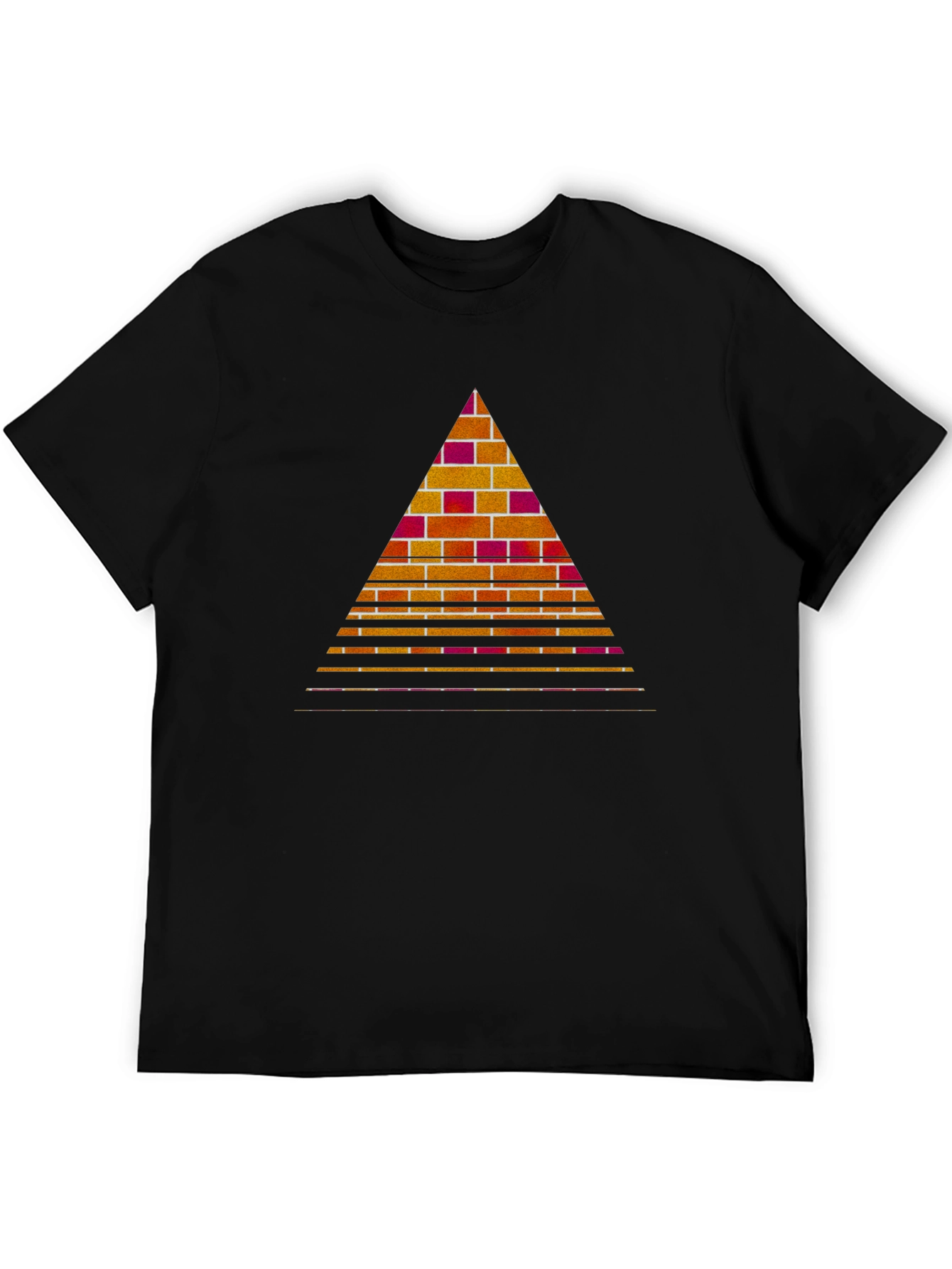 Brick Pyramid Graphic Tee - Modern Geometric Design
