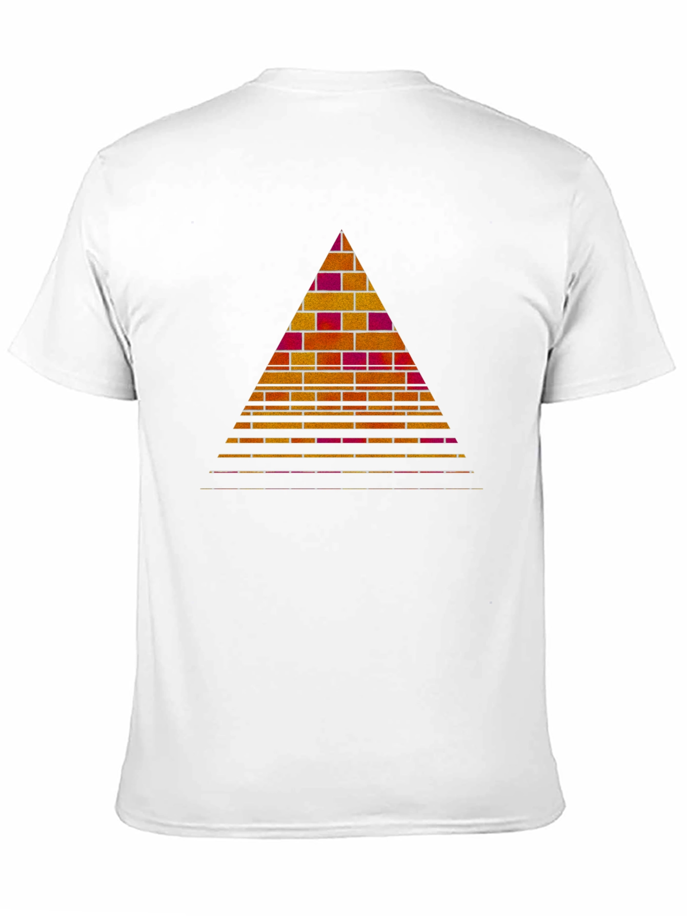 Brick Pyramid Graphic Tee - Modern Geometric Design