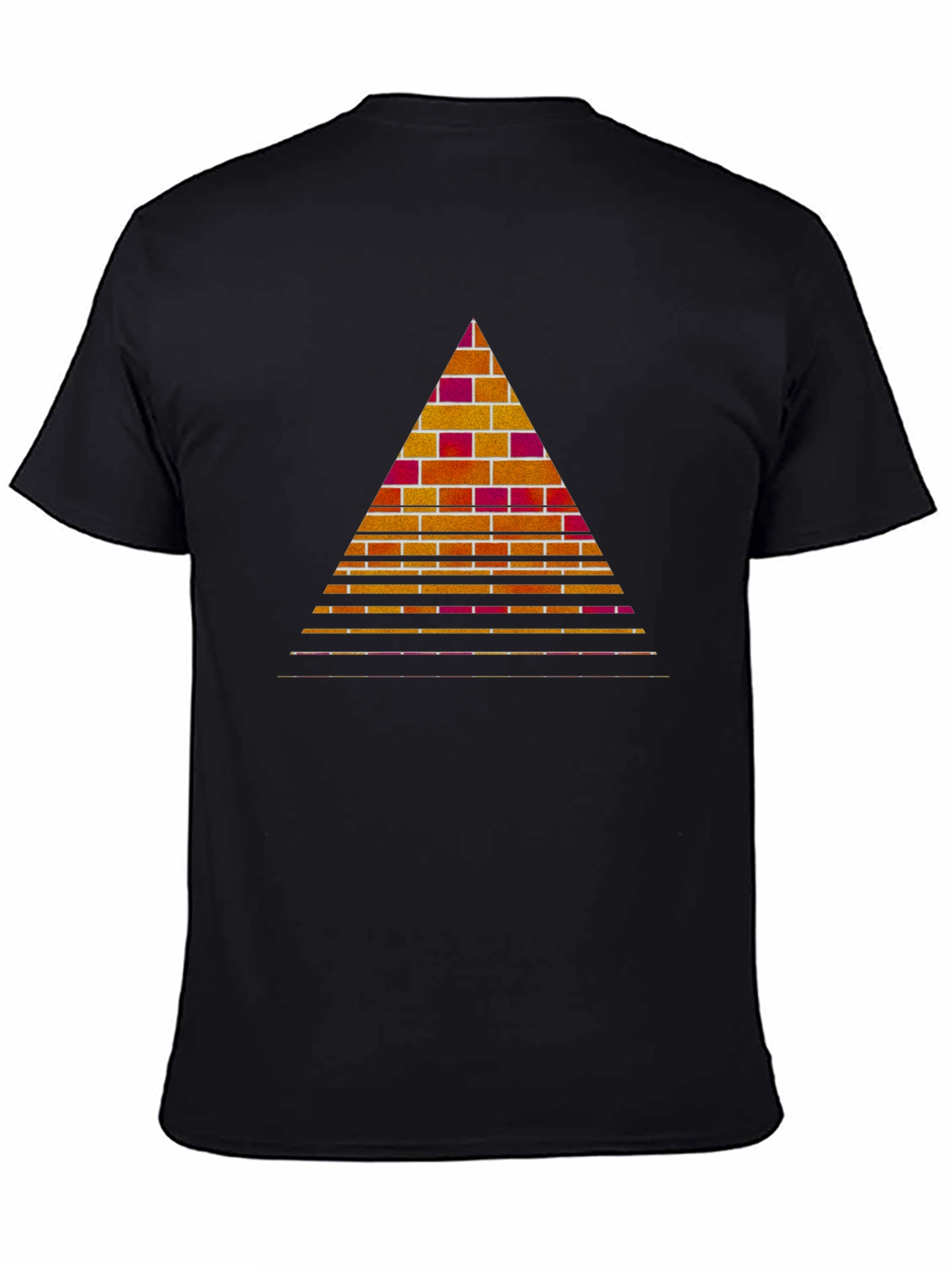 Brick Pyramid Graphic Tee - Modern Geometric Design