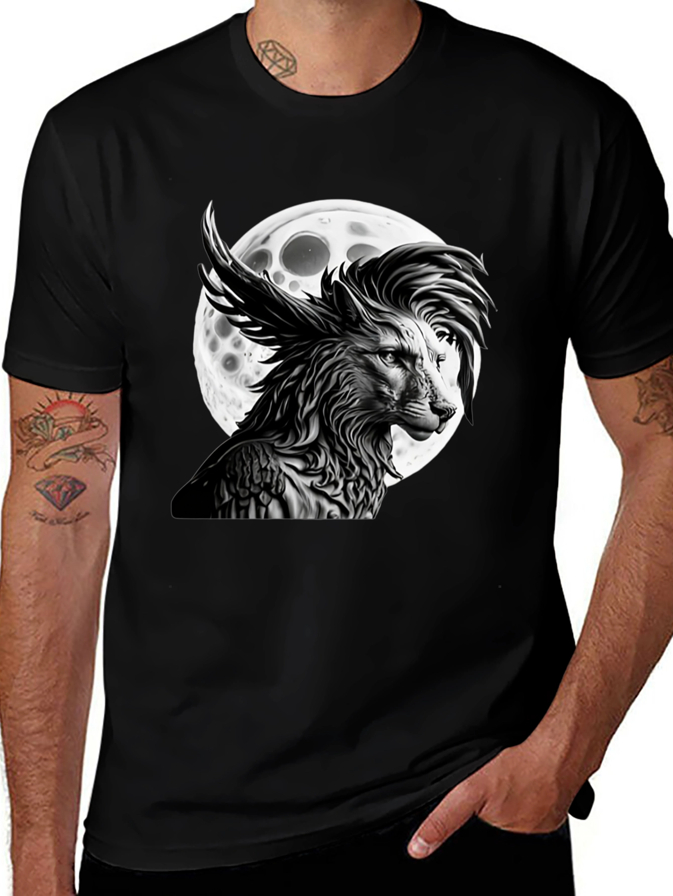 Wolf Moon Graphic Tee - Unique Design