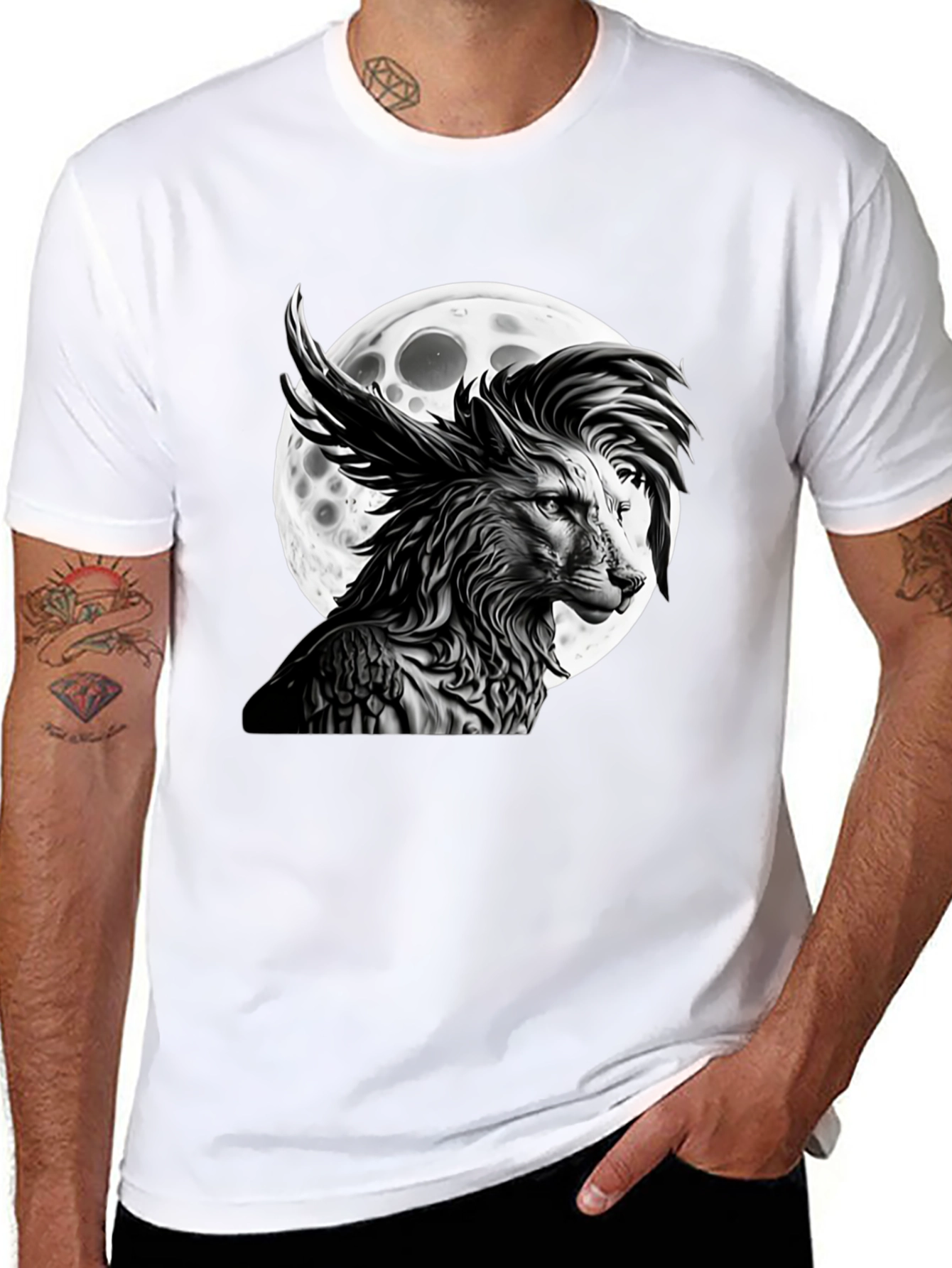 Wolf Moon Graphic Tee - Unique Design