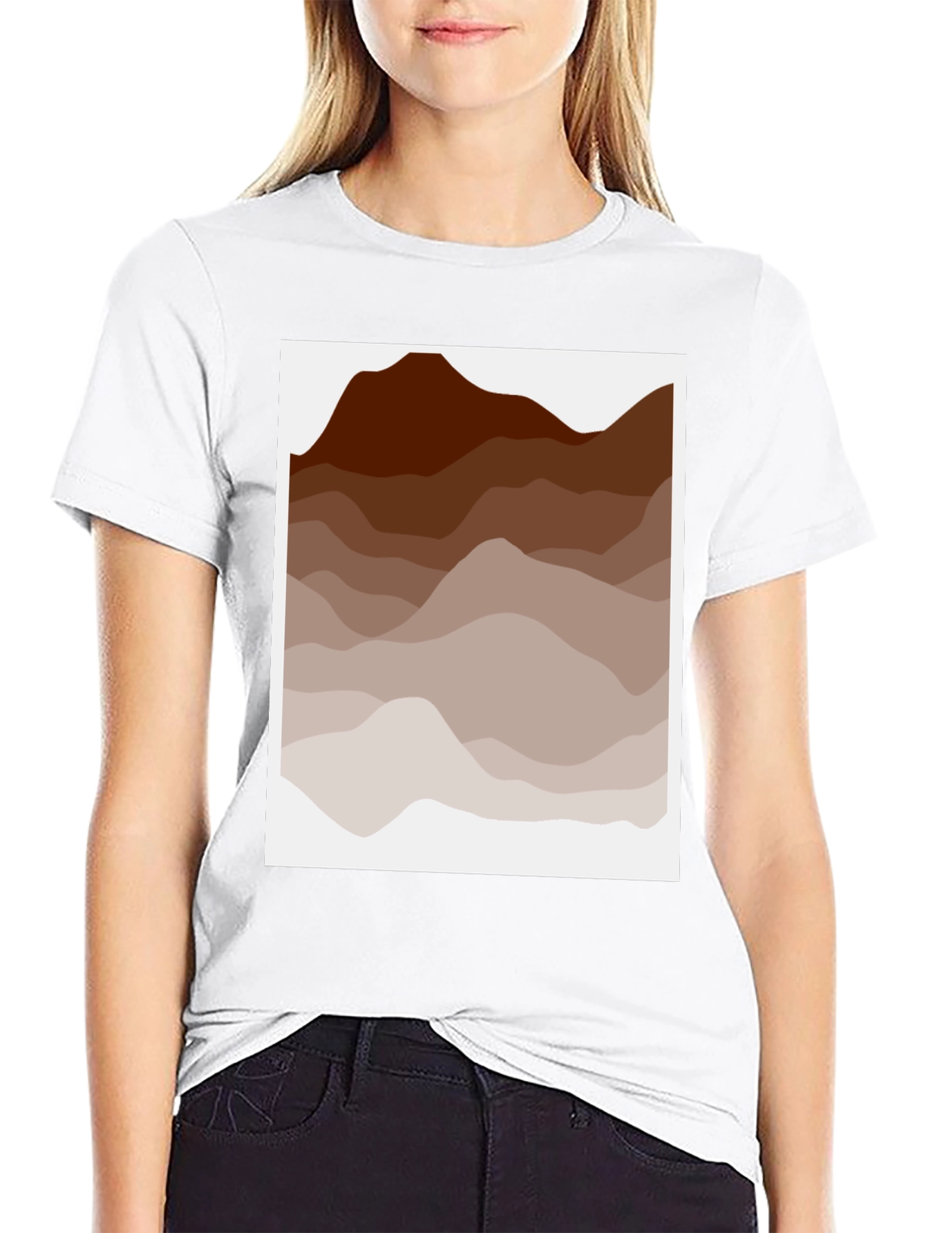 Earth Tone Mountain Graphic Tee - Casual Style
