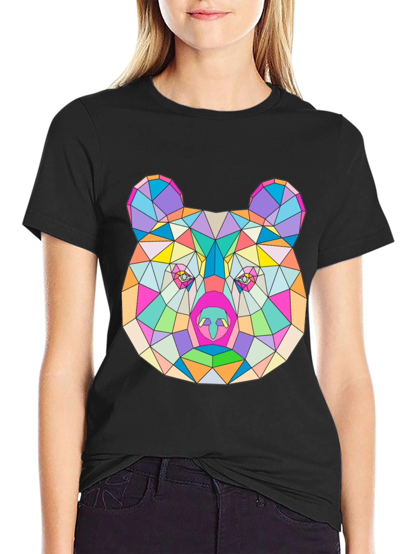 Geometric Bear T-Shirt - Modern Art Tee