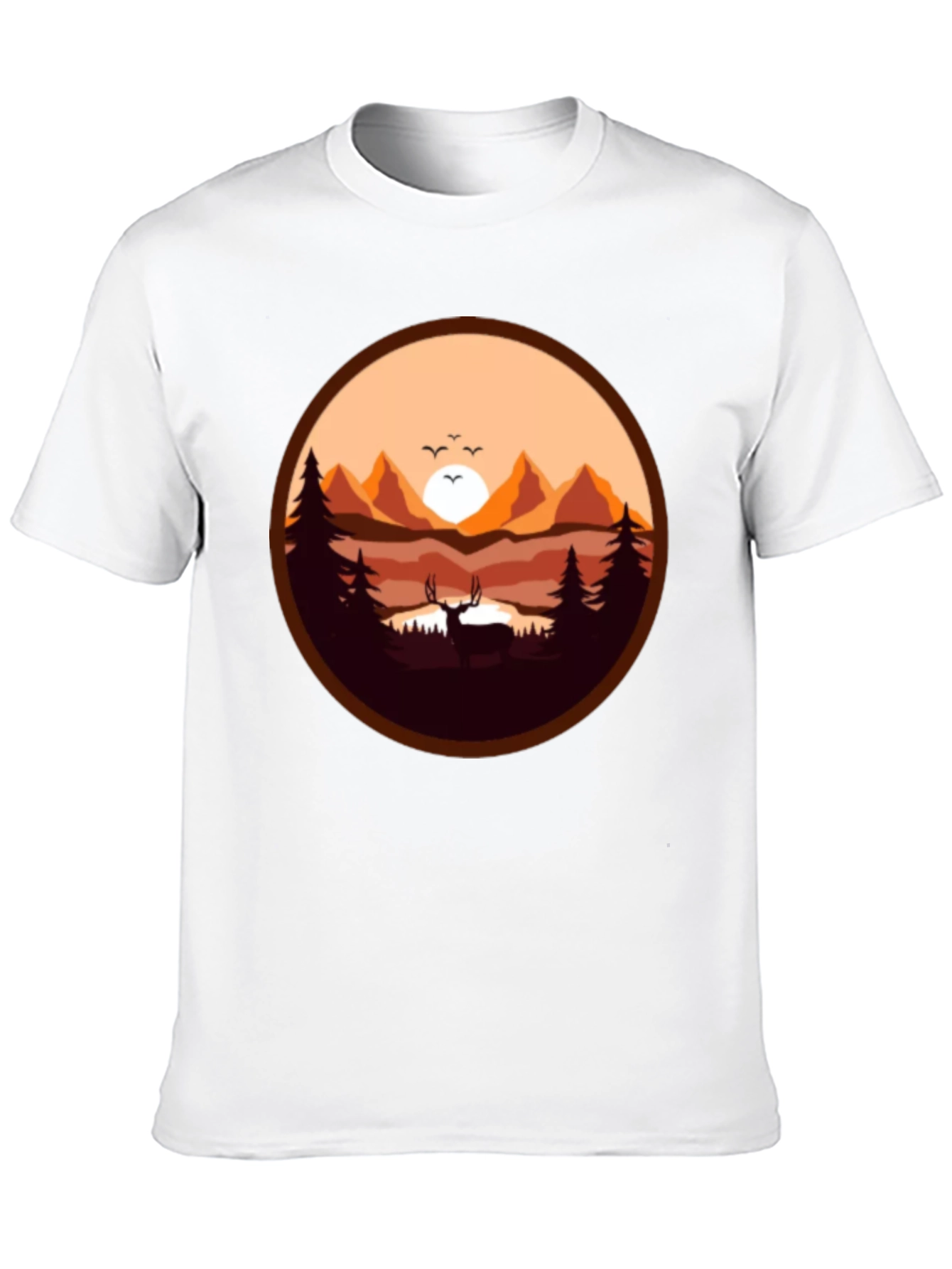 Nature Deer Graphic Tee - Black