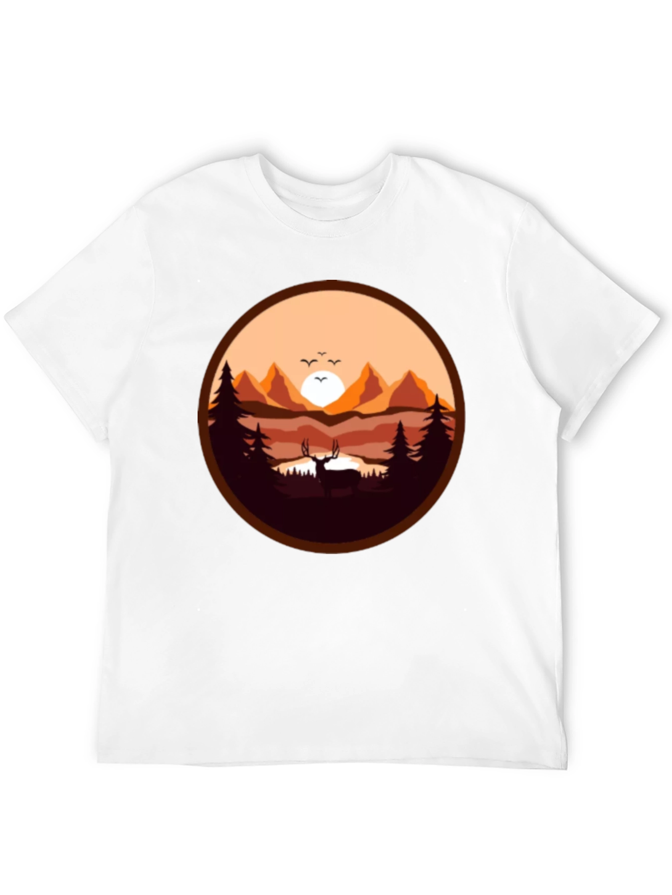 Nature Deer Graphic Tee - Black