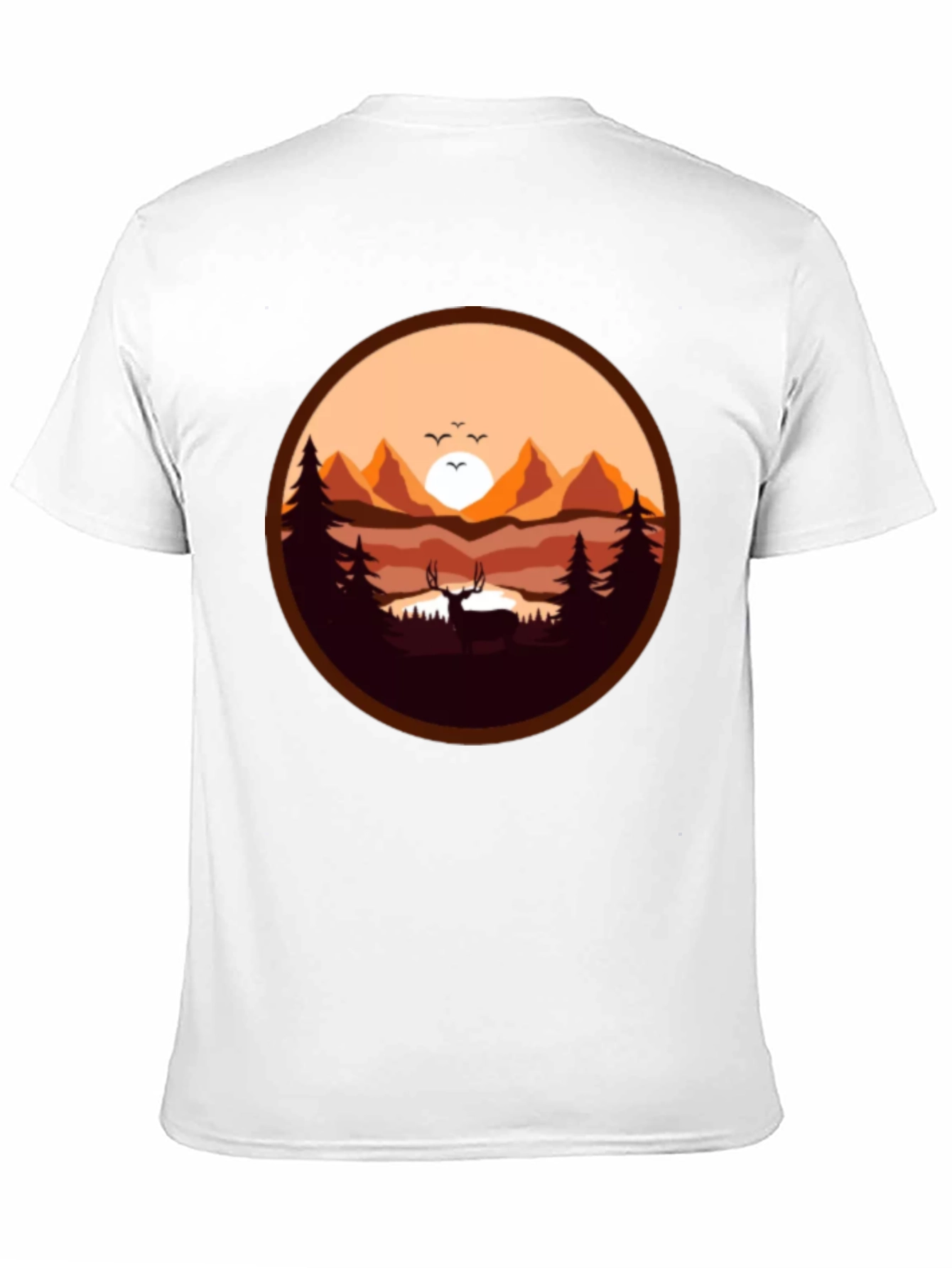 Nature Deer Graphic Tee - Black