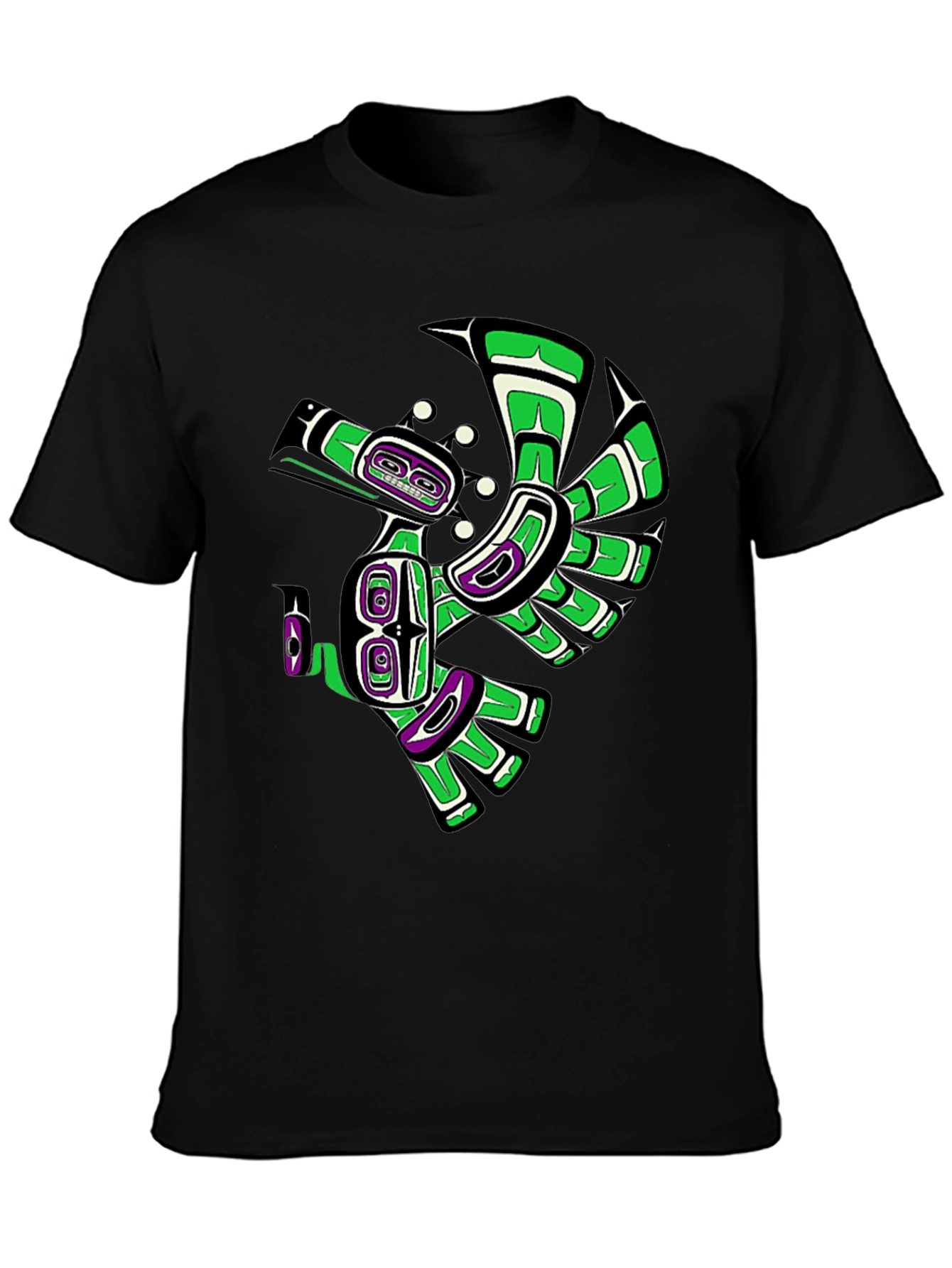 Native American Art Raven Black T-Shirt