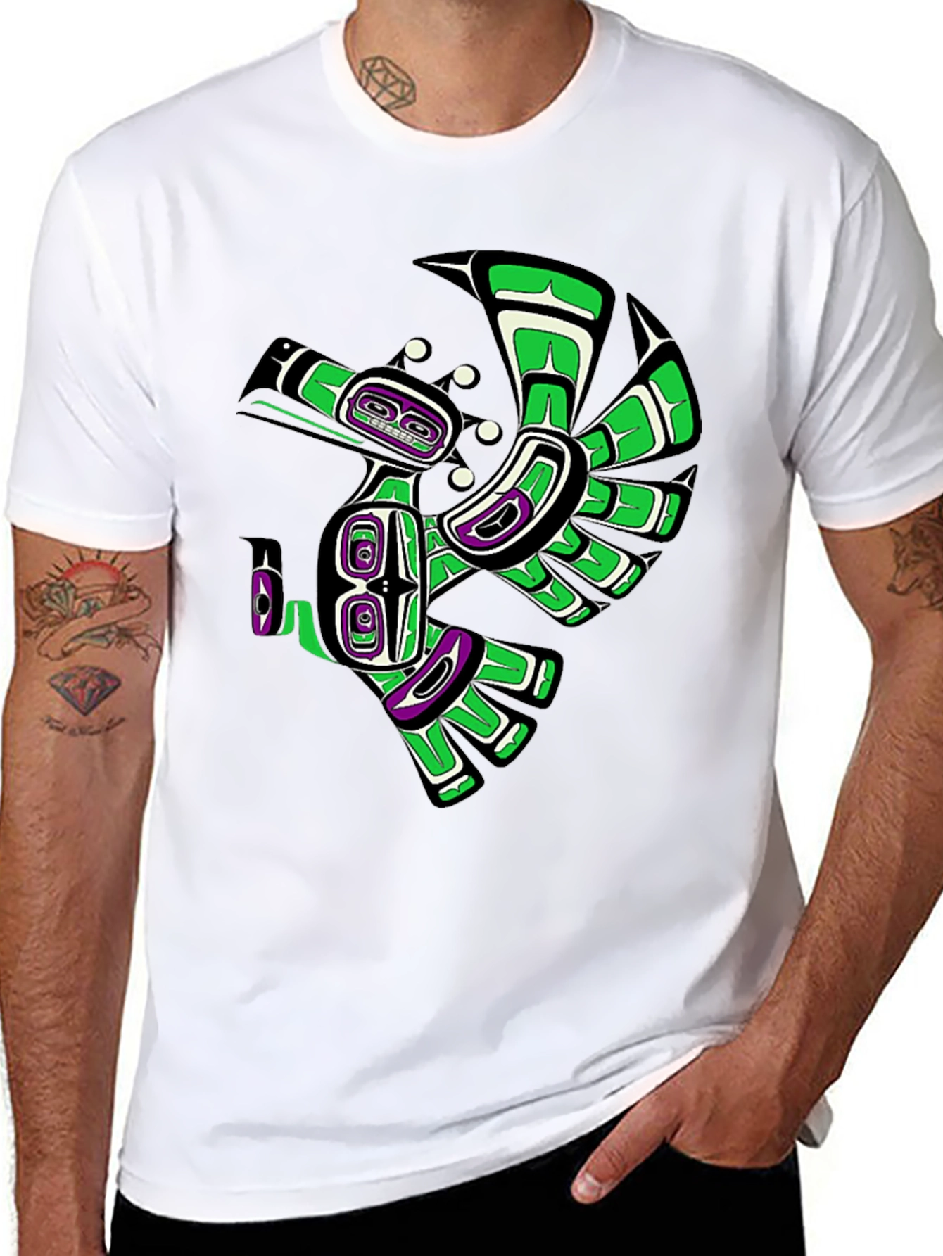 Native American Art Raven Black T-Shirt