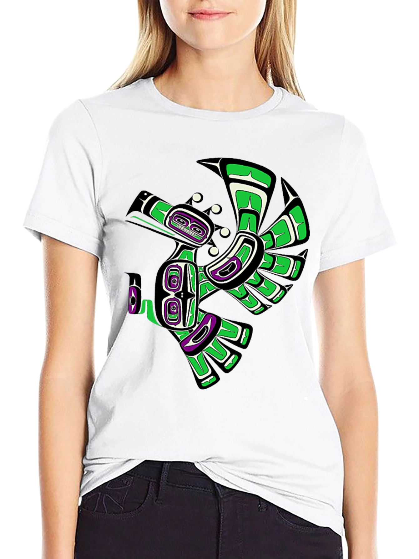 Native American Art Raven Black T-Shirt