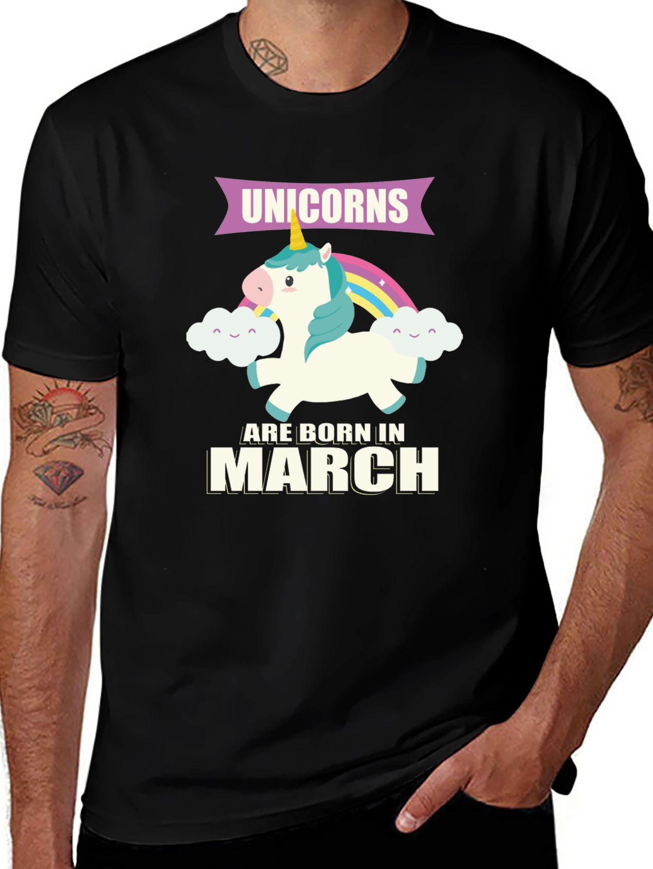 Unicorns Born In March T-Shirt