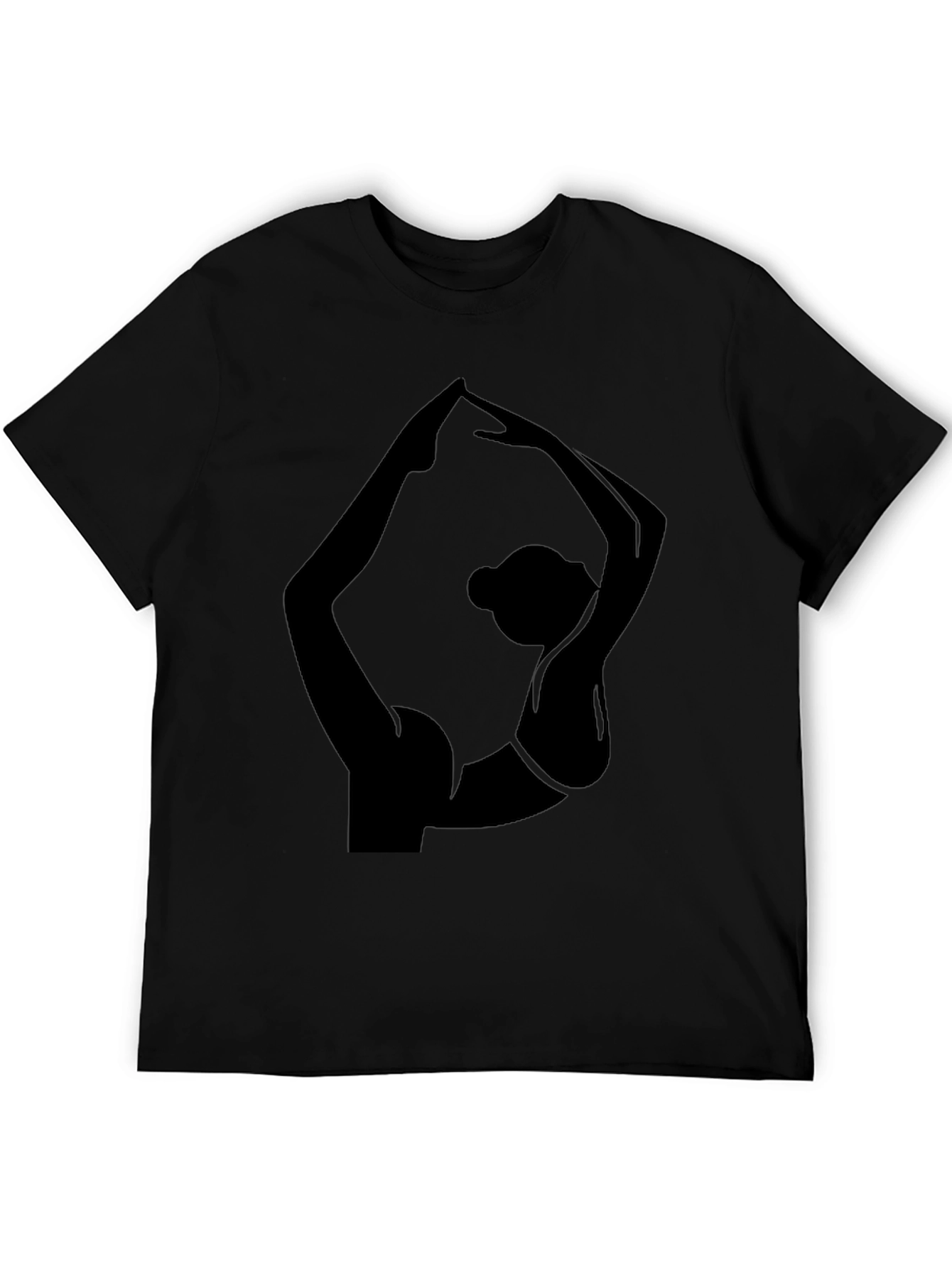 Yoga Pose Graphic Tee - Black Cotton T-Shirt