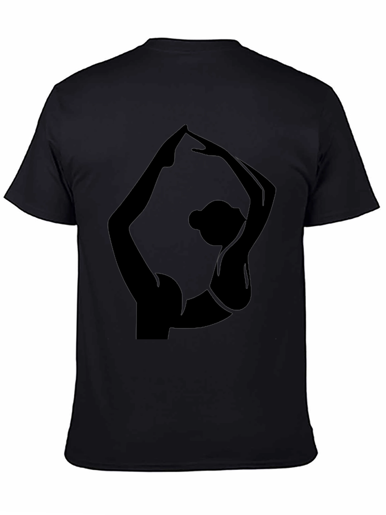 Yoga Pose Graphic Tee - Black Cotton T-Shirt