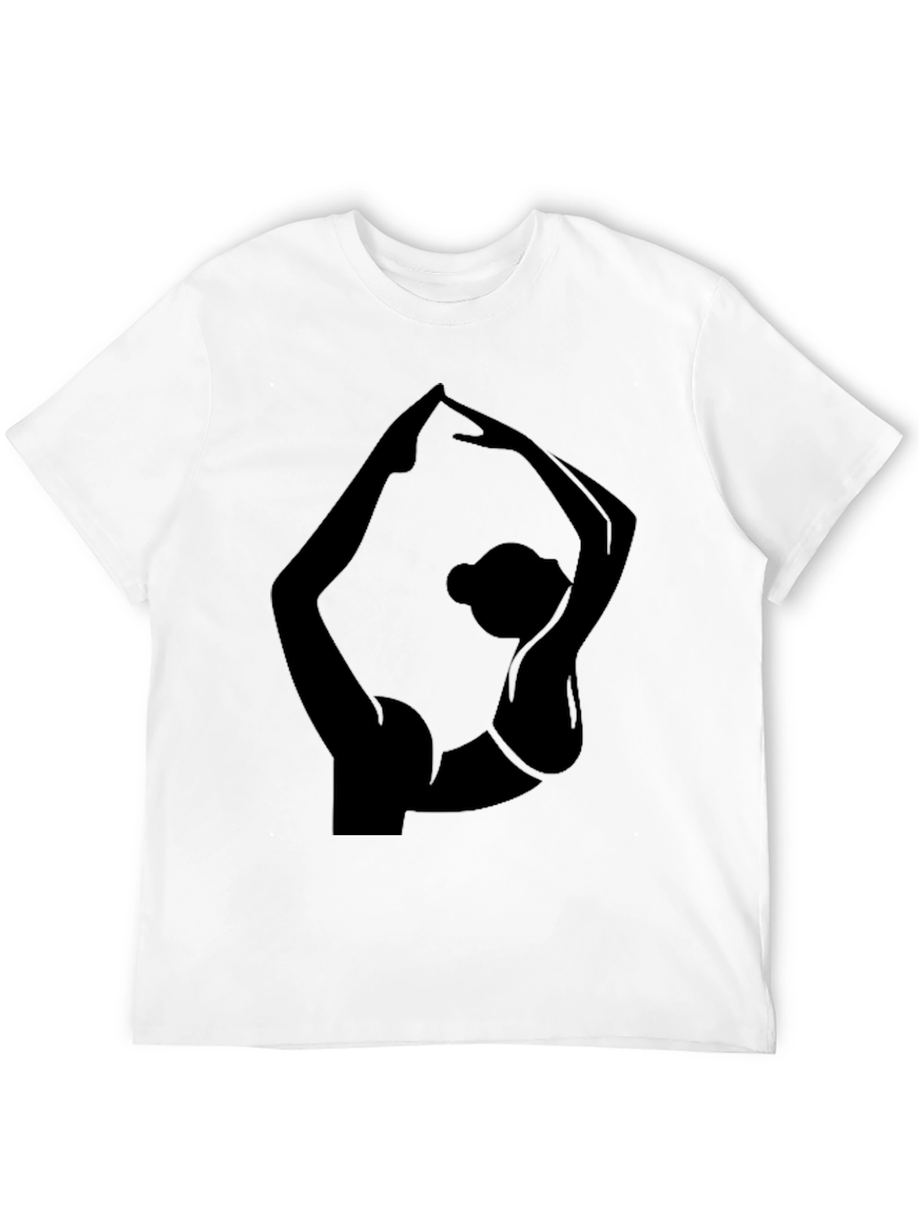 Yoga Pose Graphic Tee - Black Cotton T-Shirt