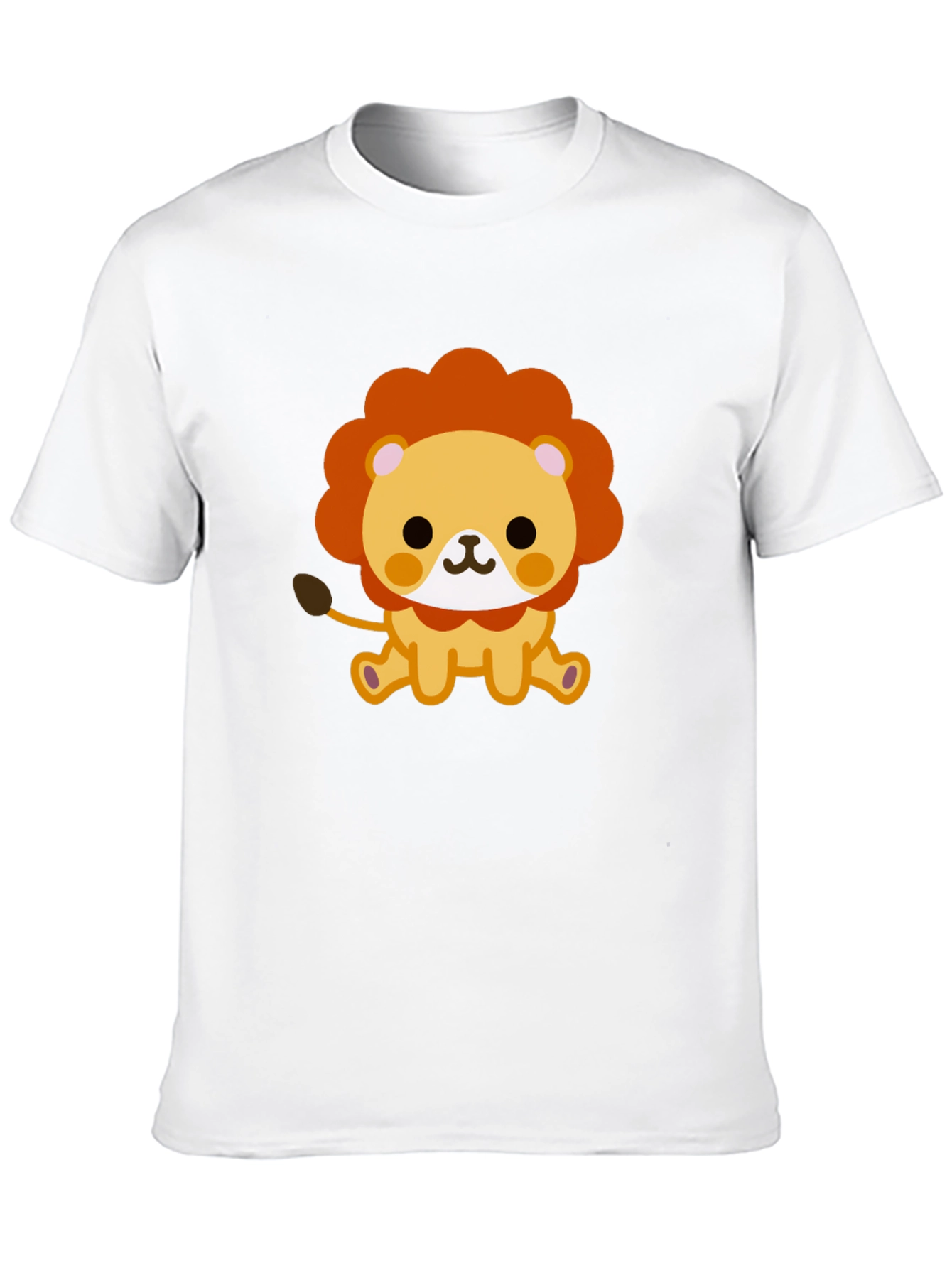 Cute Lion Graphic Tee - Black Cotton Shirt
