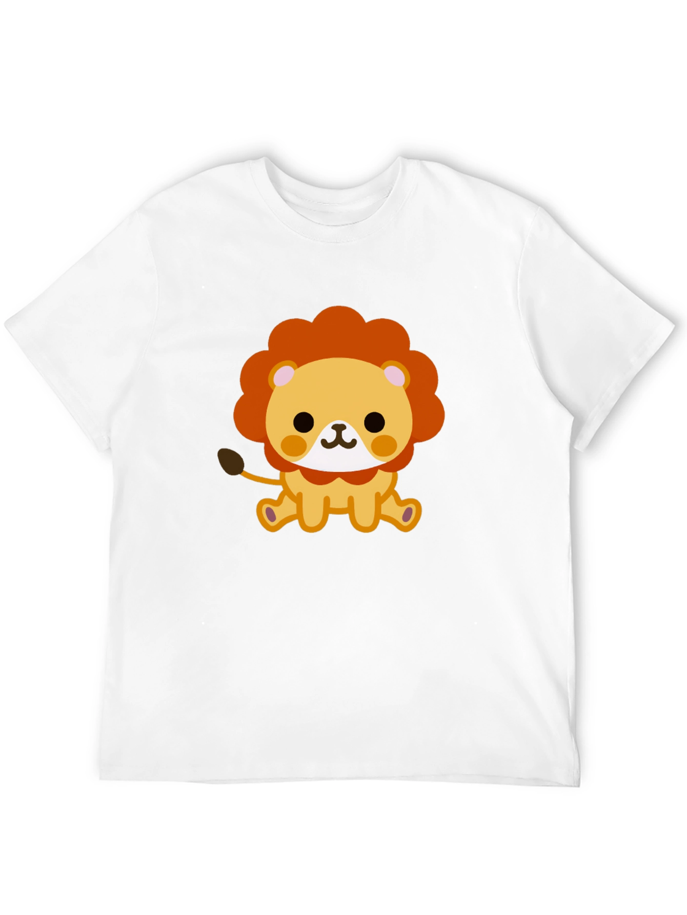 Cute Lion Graphic Tee - Black Cotton Shirt