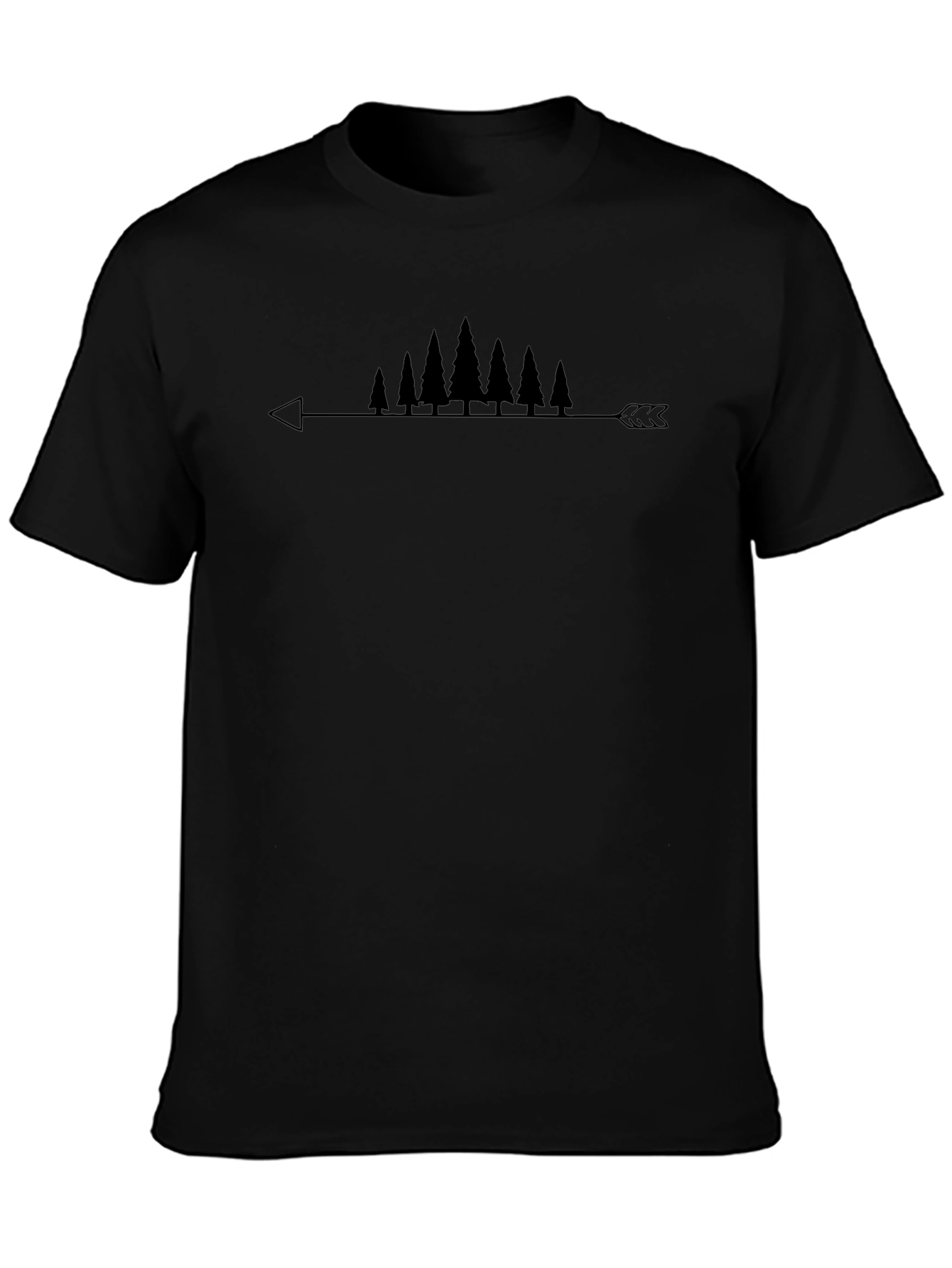 Arrow and Trees Graphic Tee - Mens Black T-Shirt