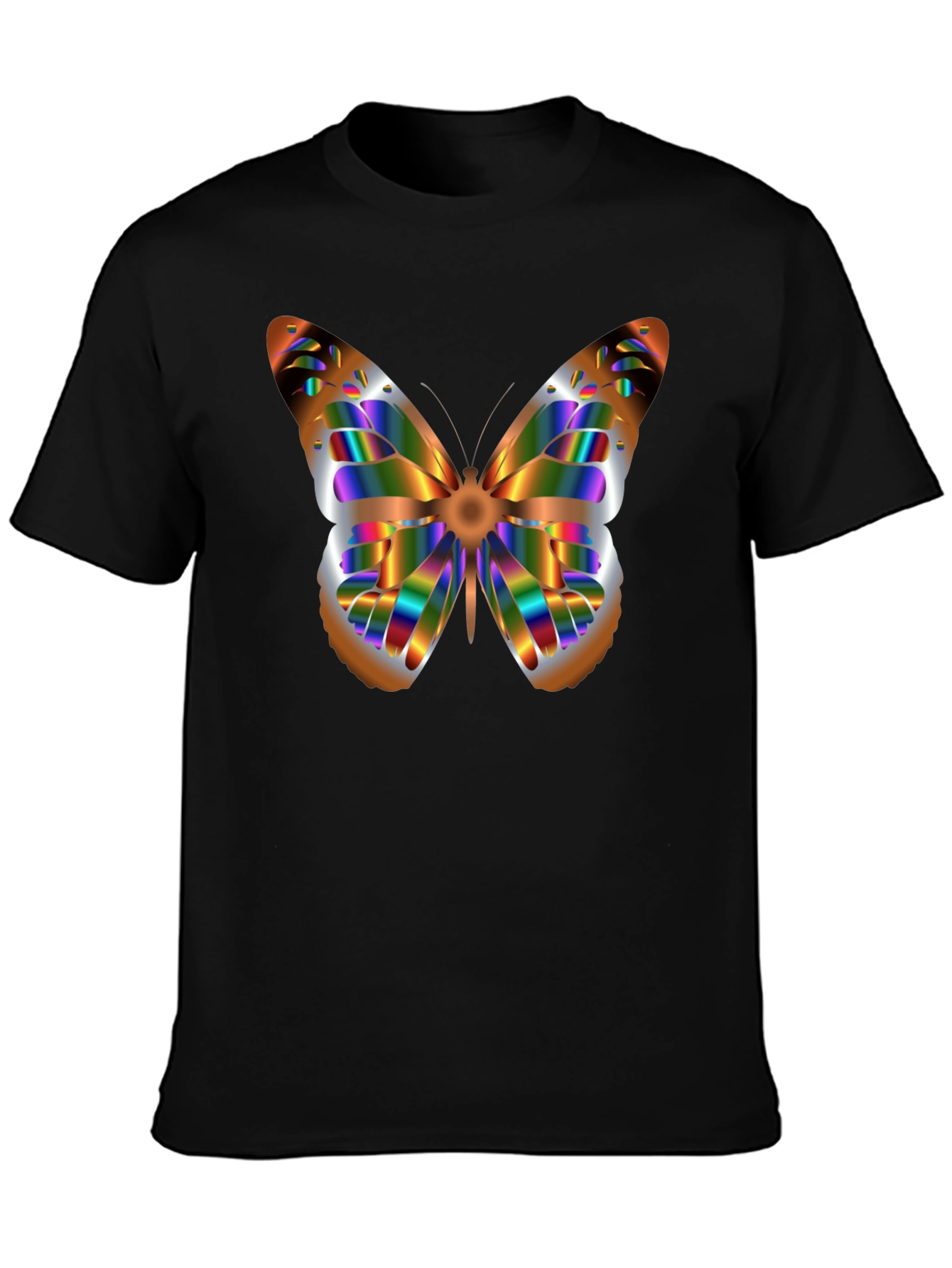 Butterfly Graphic Print Black T-Shirt