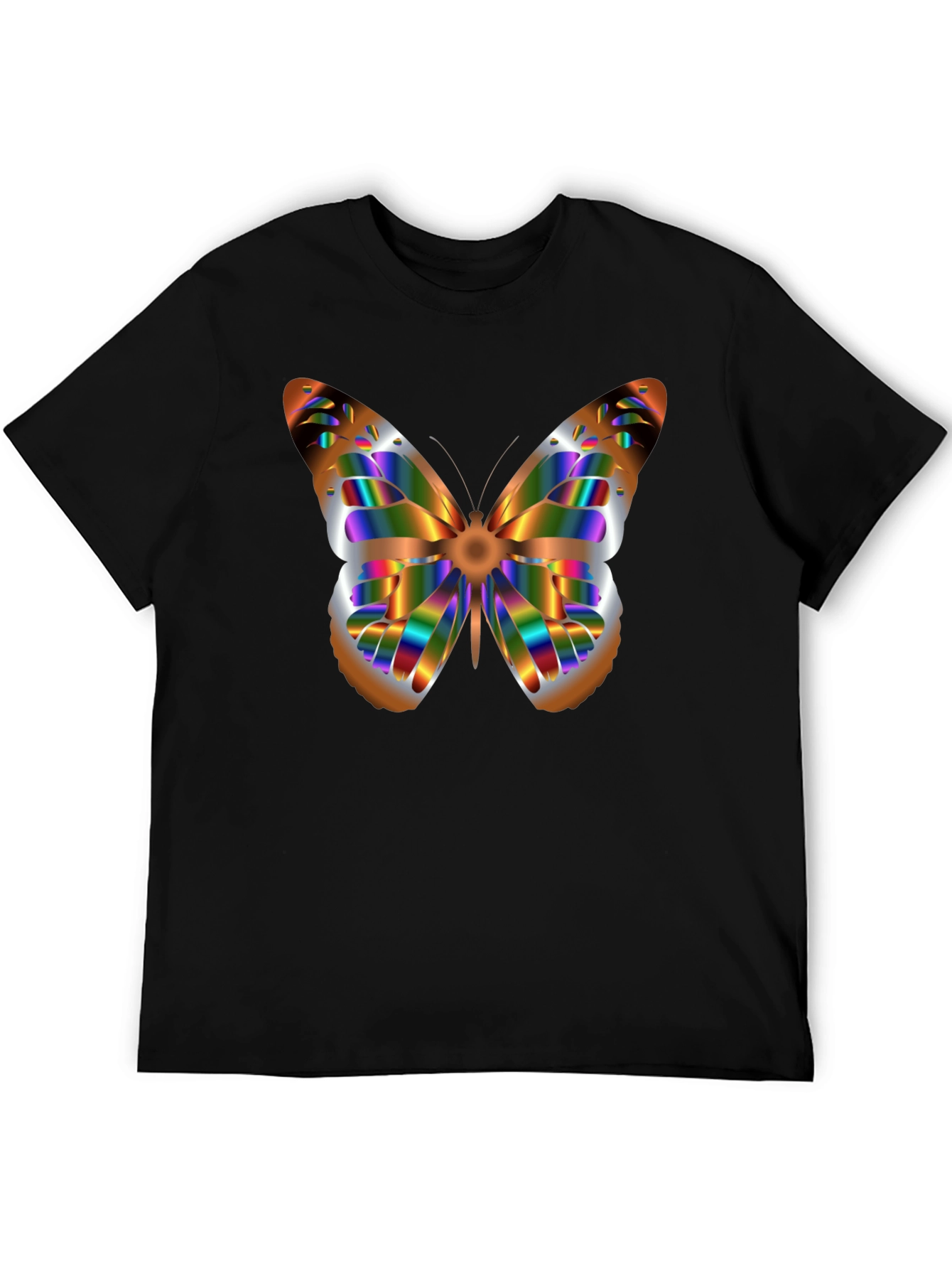 Butterfly Graphic Print Black T-Shirt