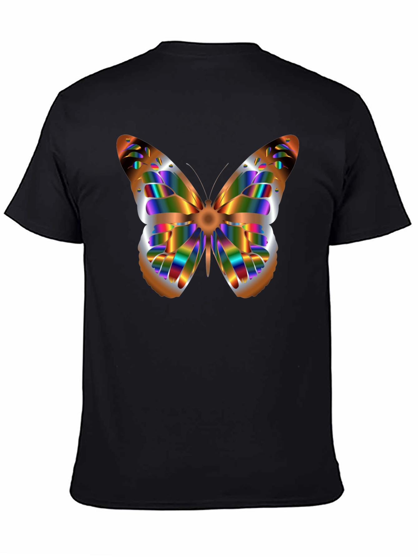 Butterfly Graphic Print Black T-Shirt