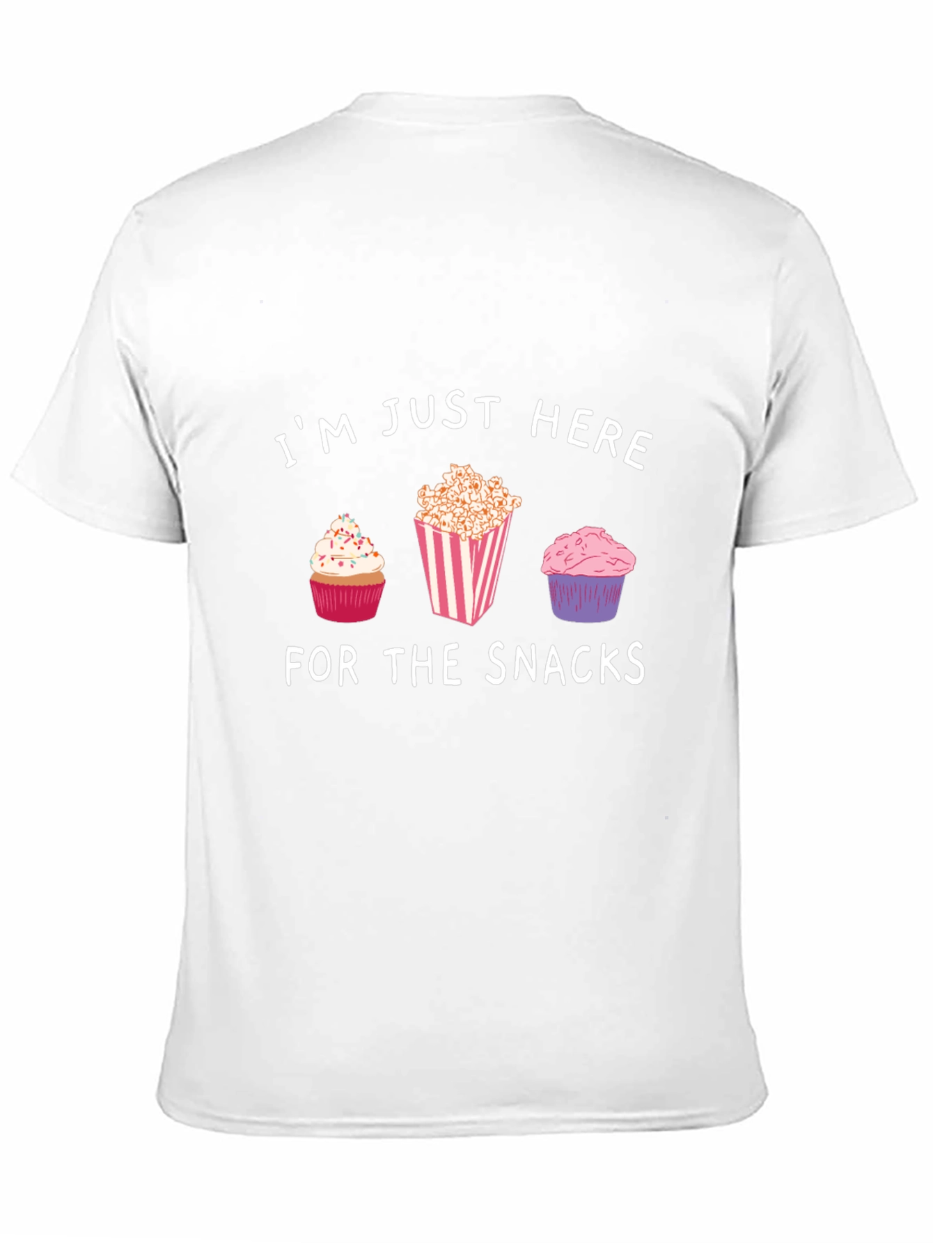 Snacks T-Shirt: Cupcakes & Popcorn