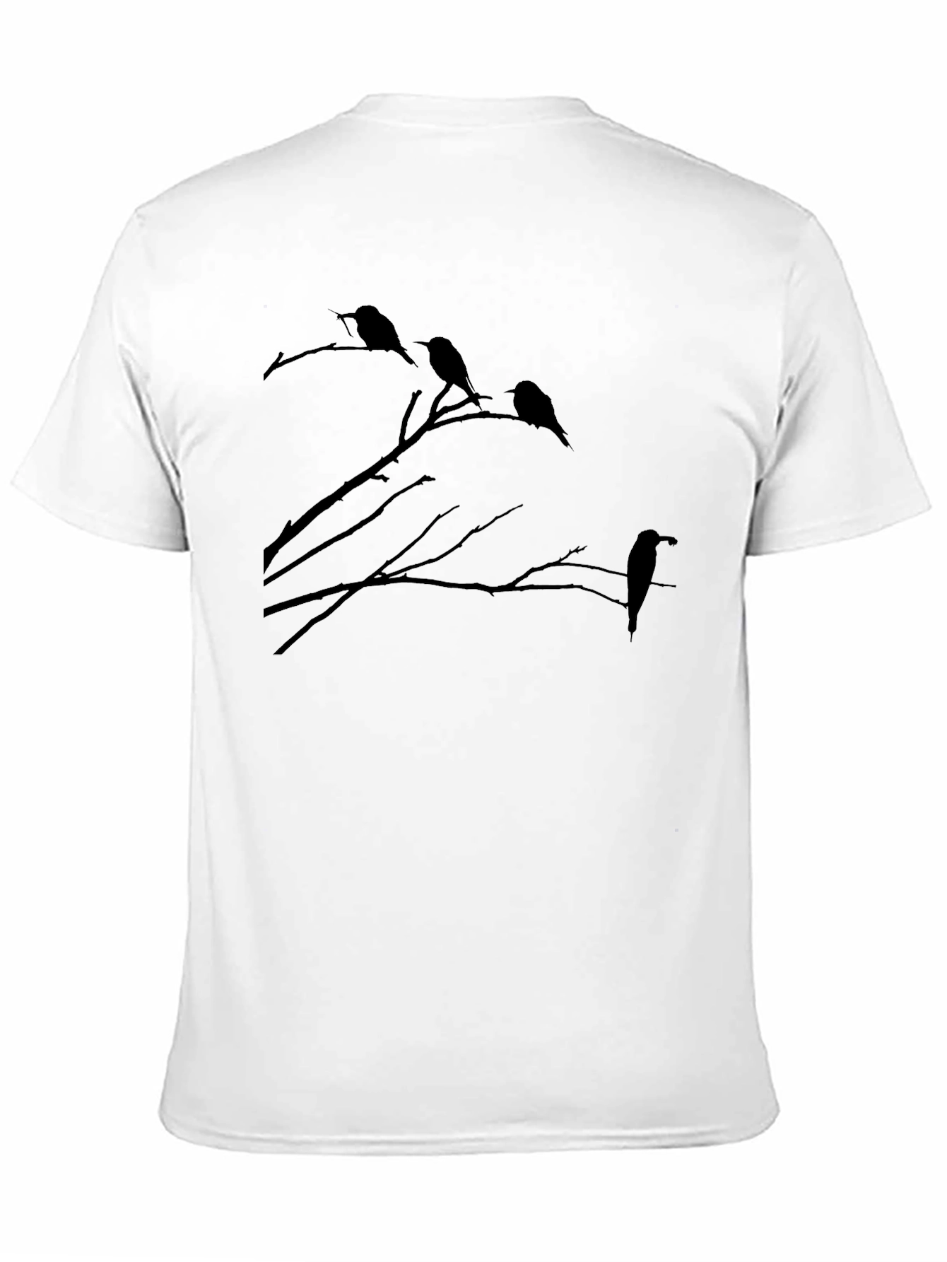 Mens Black Bird Silhouette Graphic T-Shirt