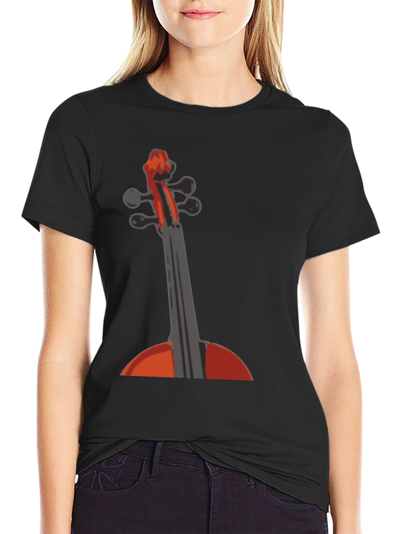 Violin Graphic Tee - Music Lovers T-Shirt