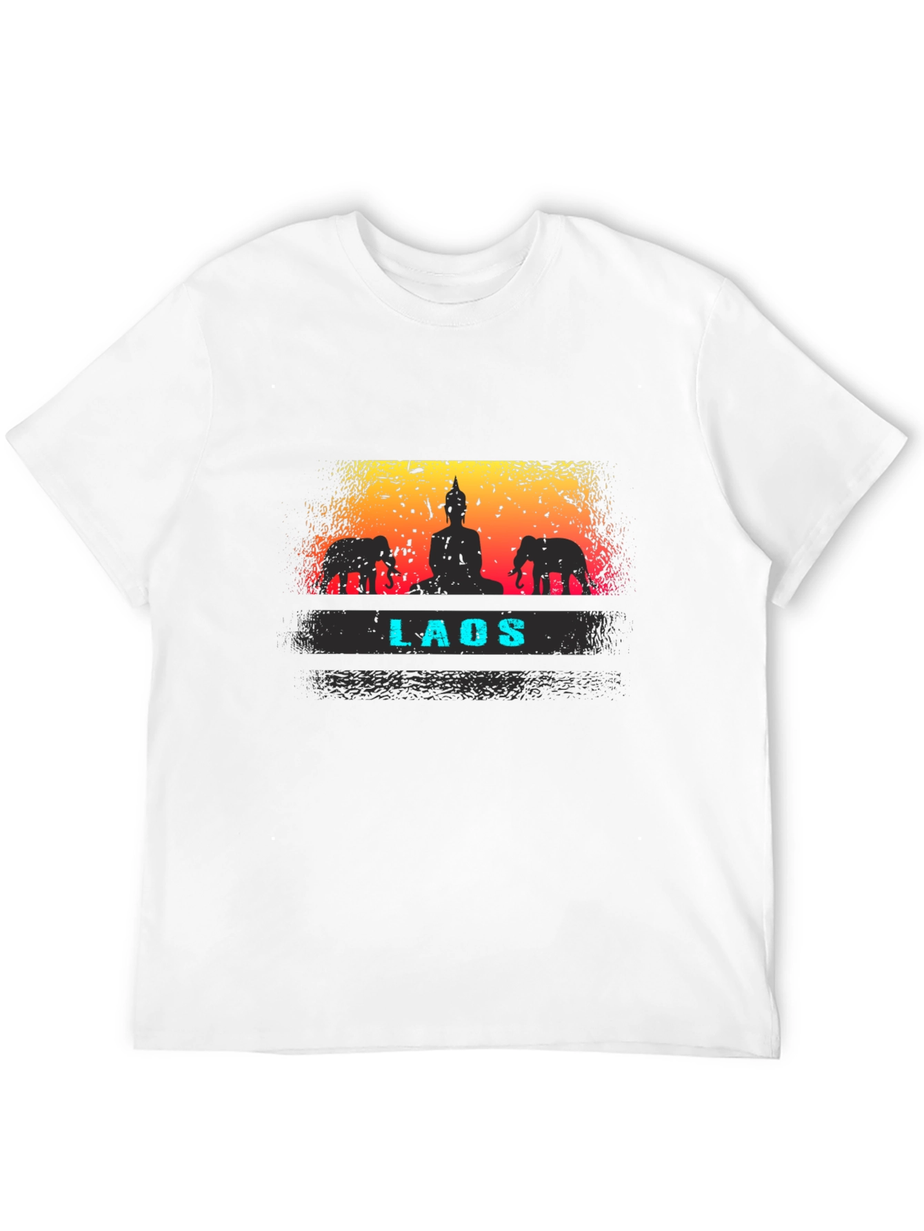 Laos Buddha & Elephant Graphic T-Shirt