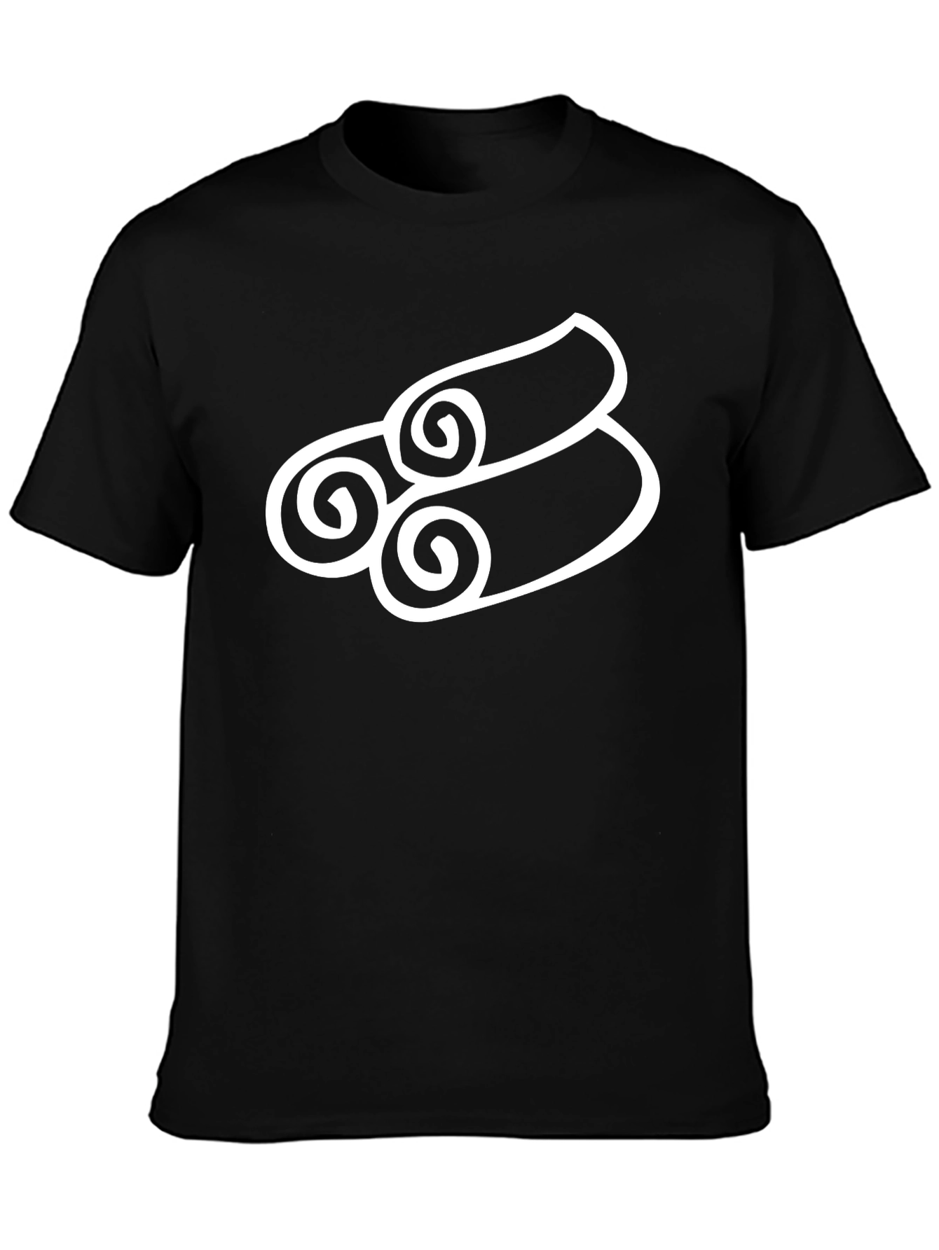 Stylish Black T-Shirt with Cinnamon Roll Design