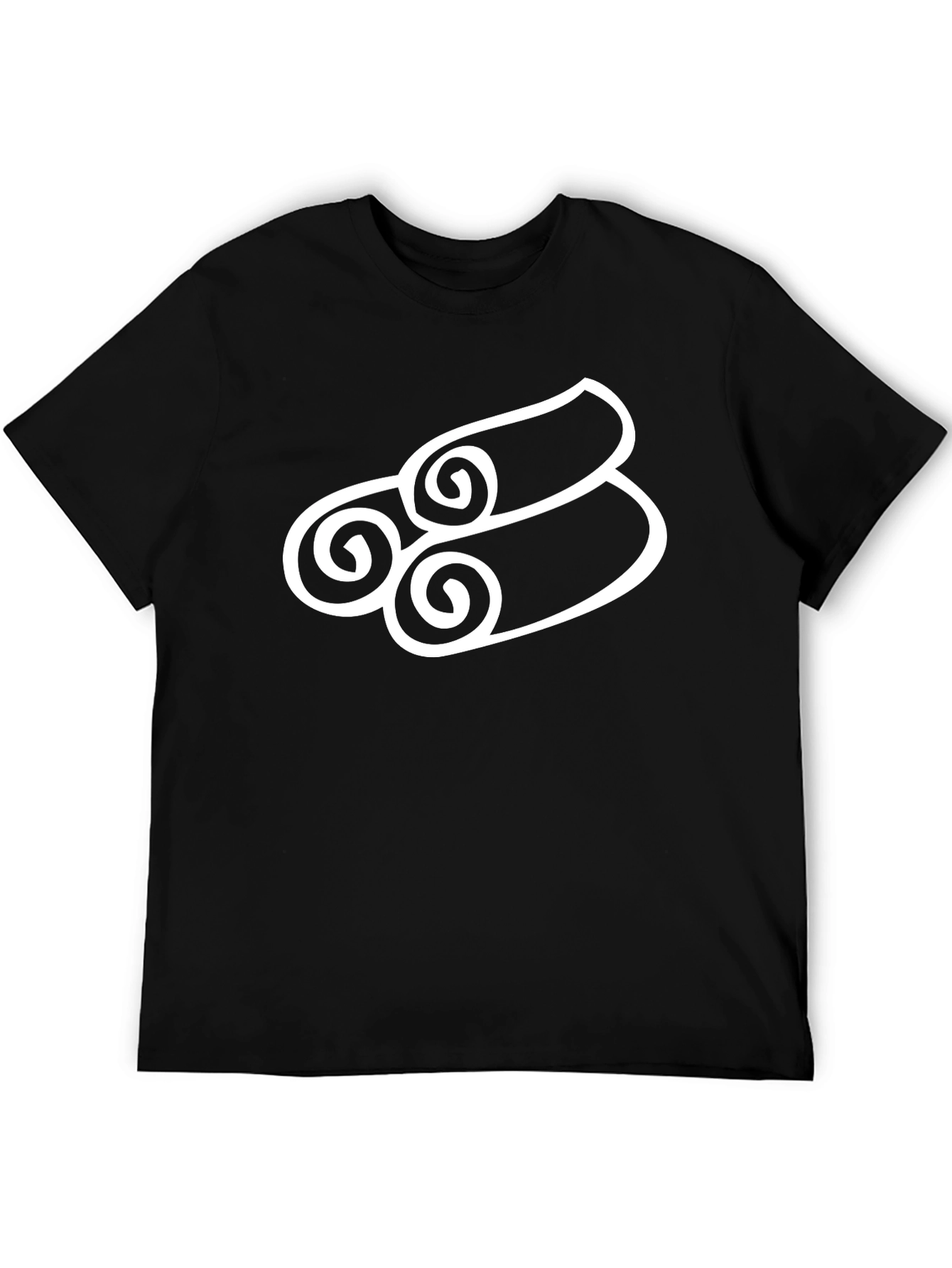 Stylish Black T-Shirt with Cinnamon Roll Design