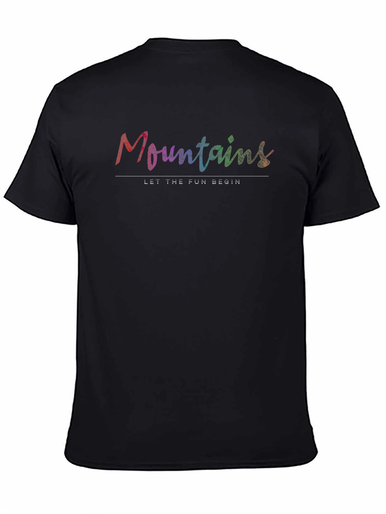 Mountains Let the Fun Begin Black T-Shirt
