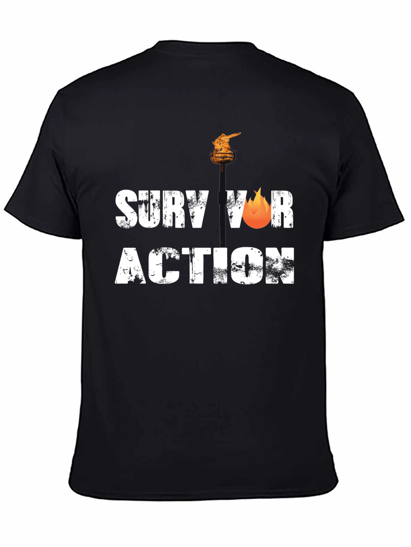 Survivor Action Black T-Shirt Graphic Tee