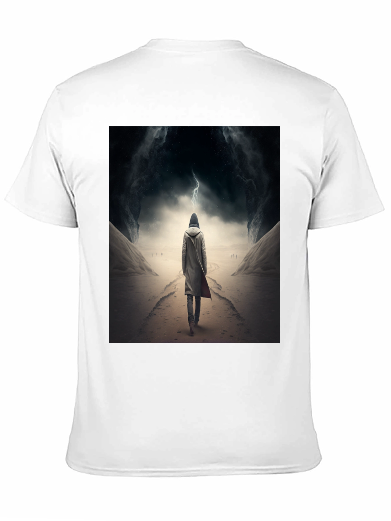 Hooded Figure Lightning Black T-Shirt