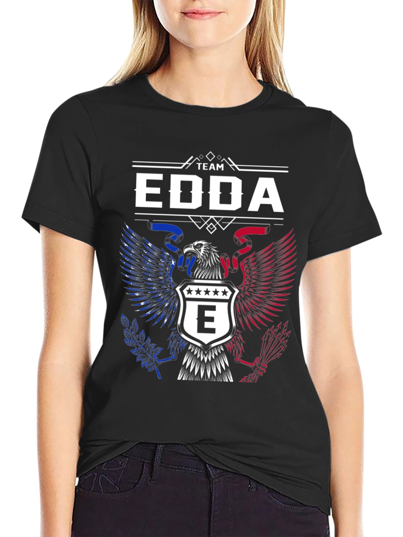 Team Edda Eagle Graphic T-Shirt - Patriotic Design