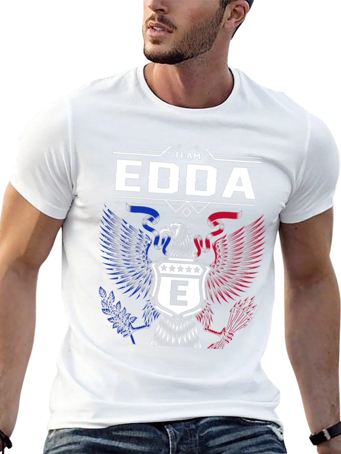 Team Edda Eagle Graphic T-Shirt - Patriotic Design
