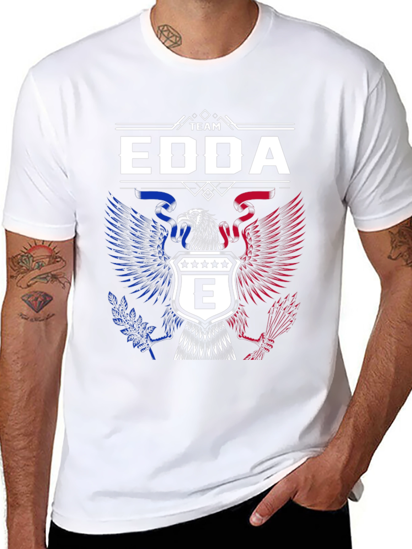 Team Edda Eagle Graphic T-Shirt - Patriotic Design