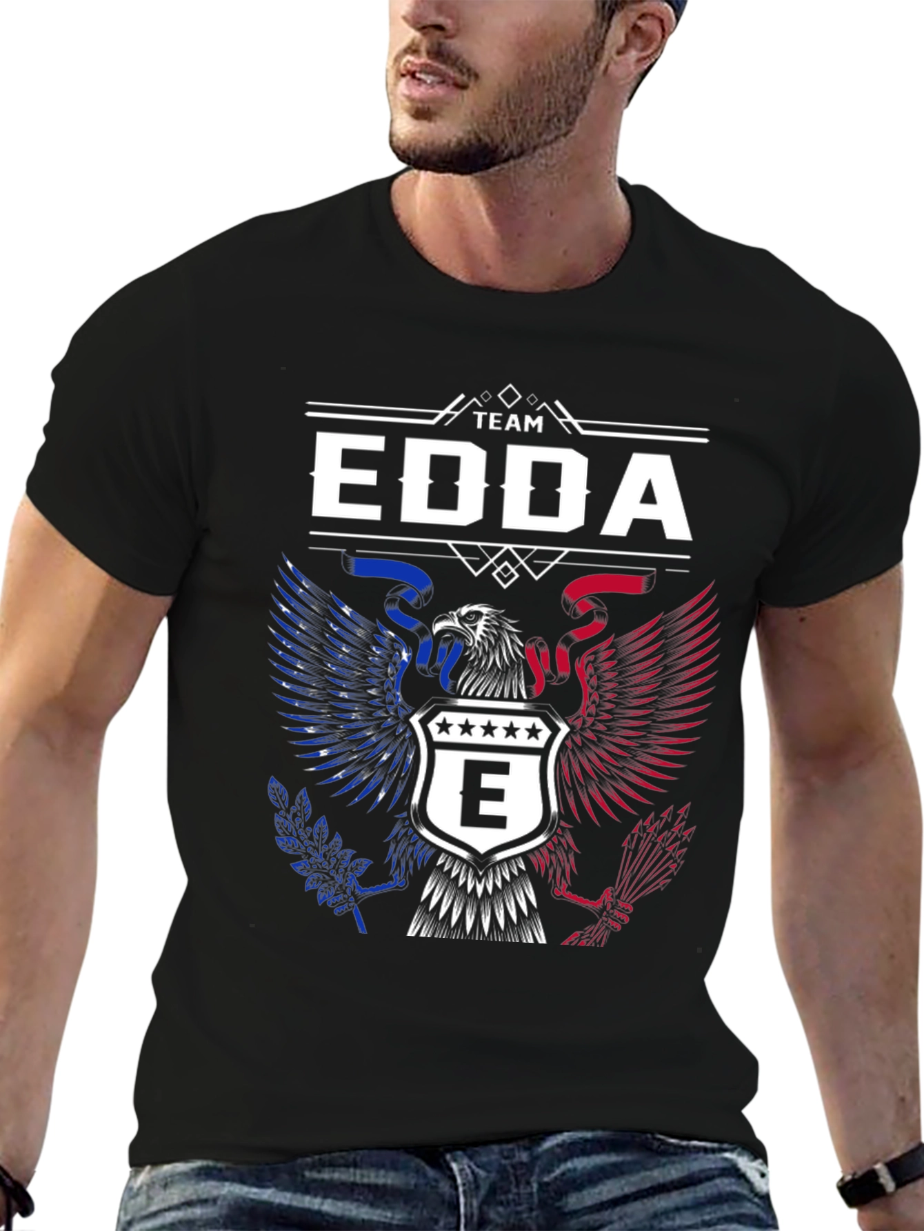 Team Edda Eagle Graphic T-Shirt - Patriotic Design