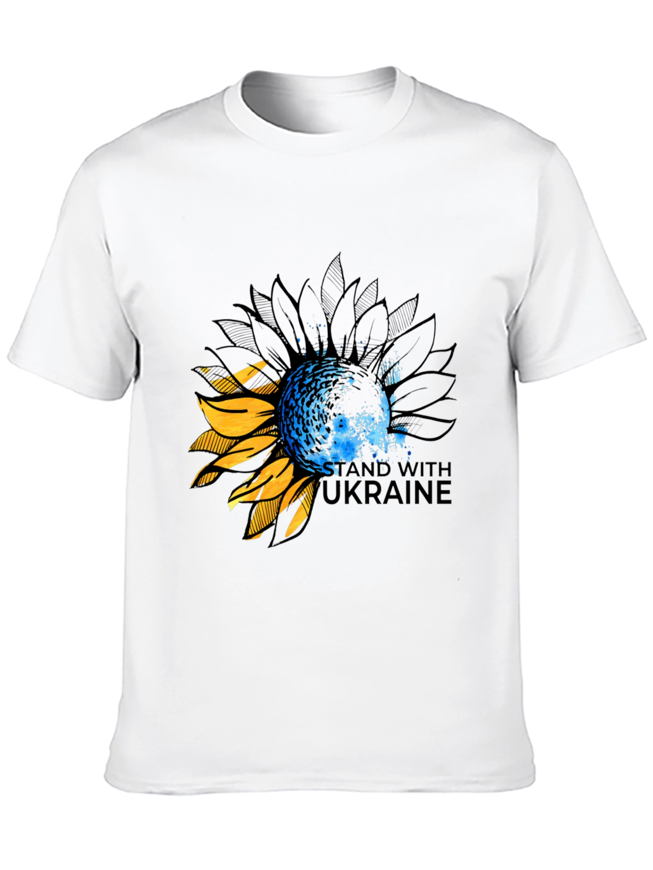 Ukraine Sunflower Graphic Tee - Black