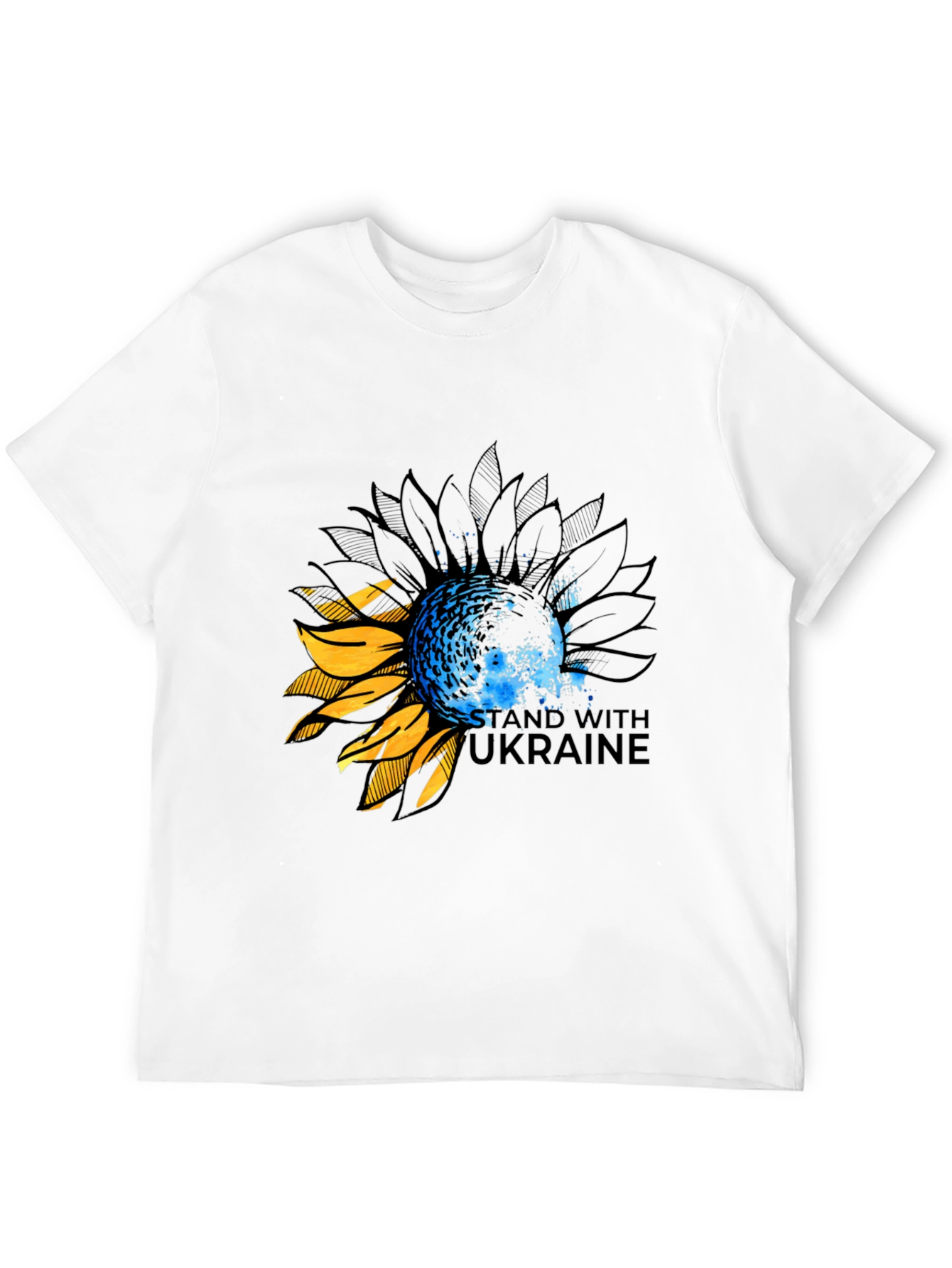 Ukraine Sunflower Graphic Tee - Black