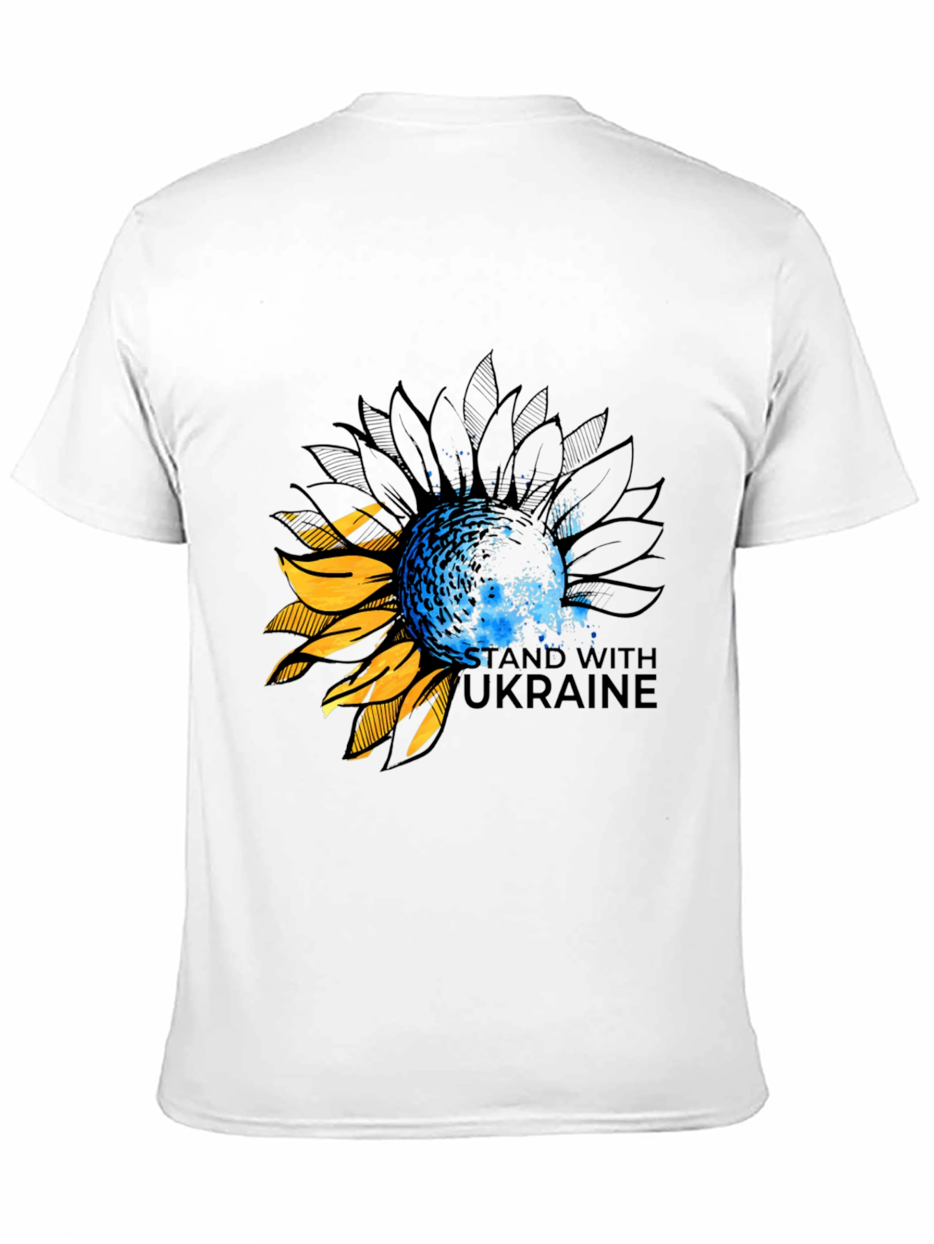 Ukraine Sunflower Graphic Tee - Black
