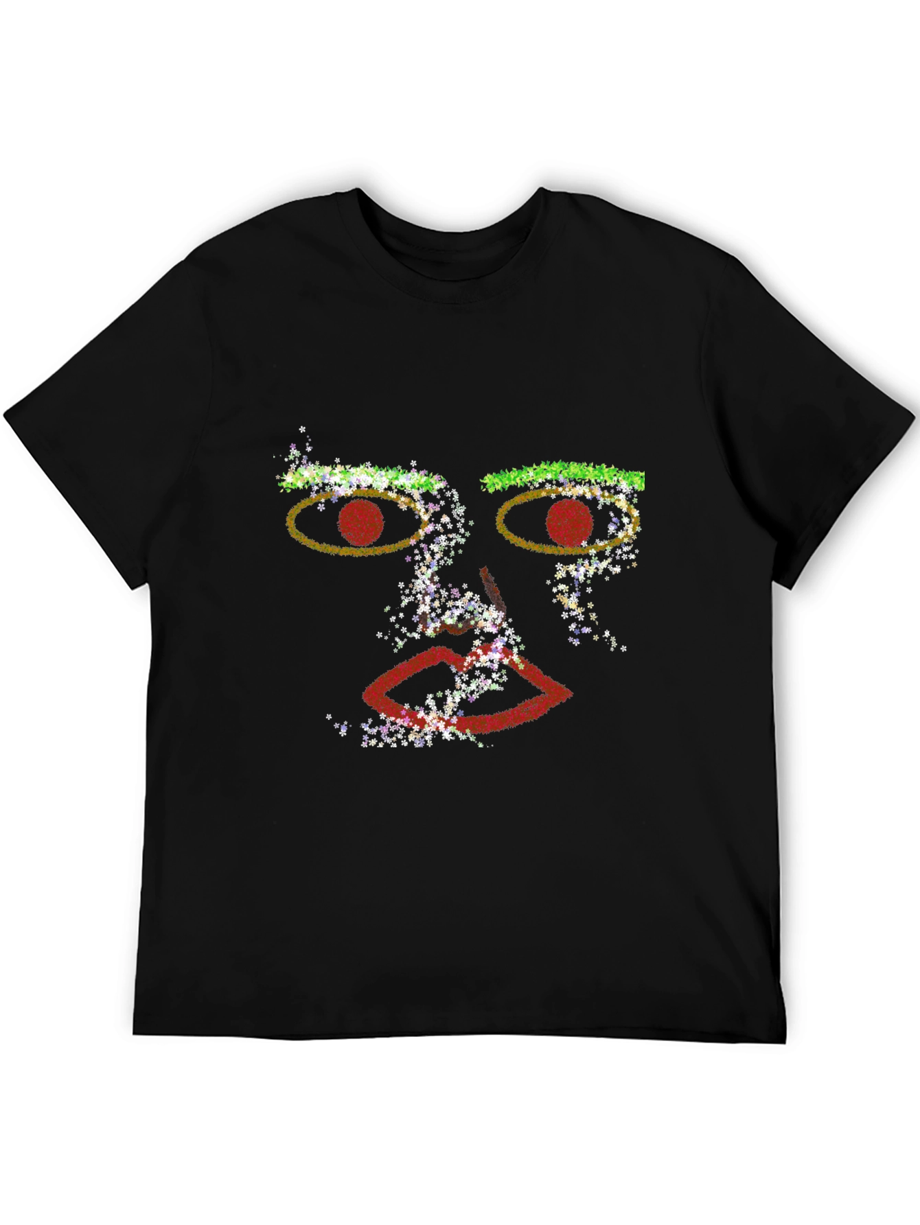 Abstract Face Graphic Black T-Shirt