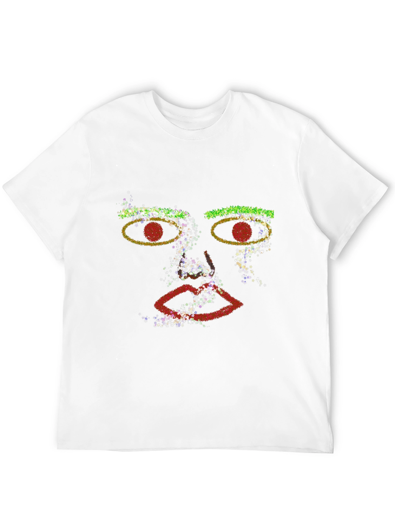 Abstract Face Graphic Black T-Shirt
