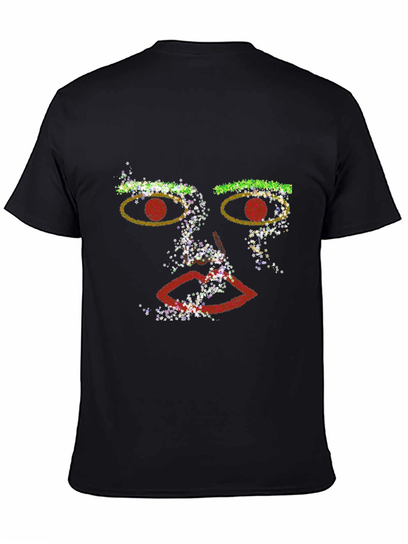 Abstract Face Graphic Black T-Shirt